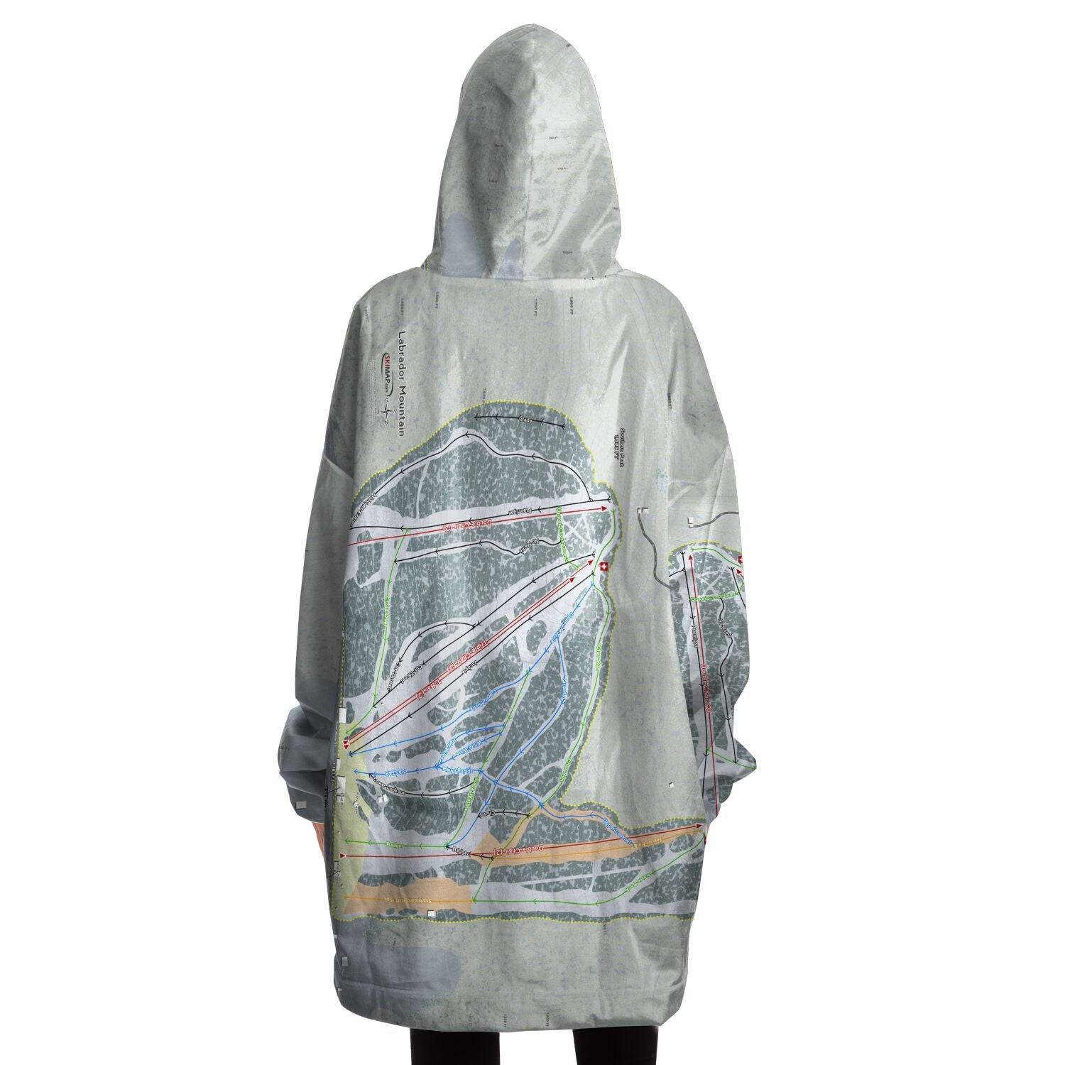 Labrador Mountain, New York Ski Trail Map - Snug Hoodie