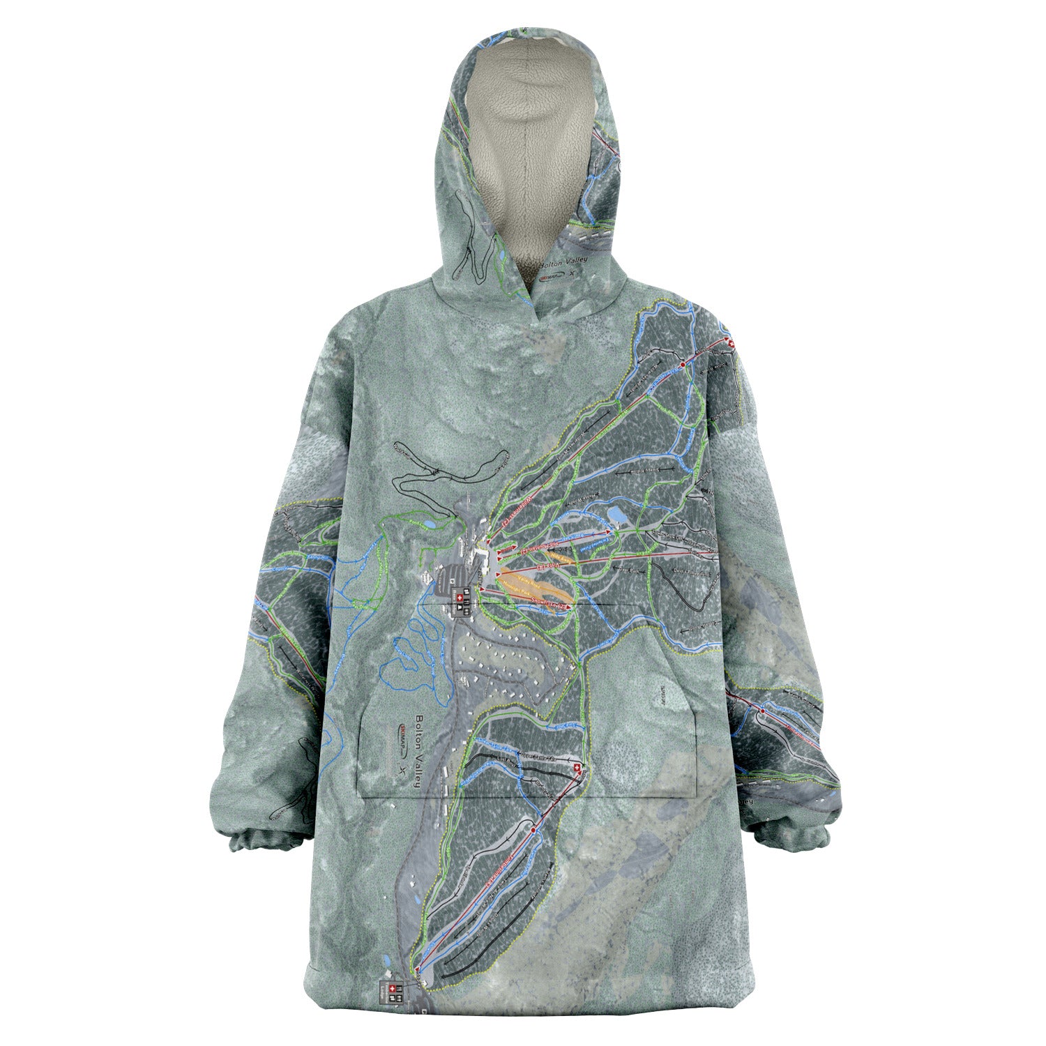 Bolton Valley, Vermont Ski Trail Map - Snug Hoodie