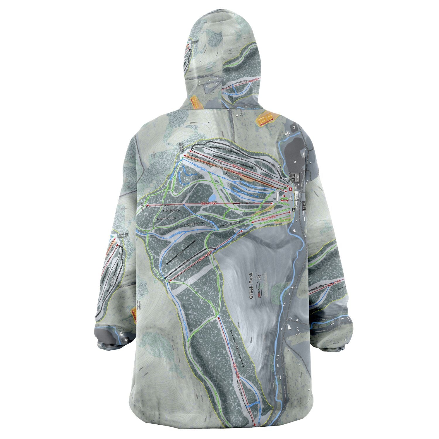 Greek Peak, New York Ski Trail Map - Snug Hoodie