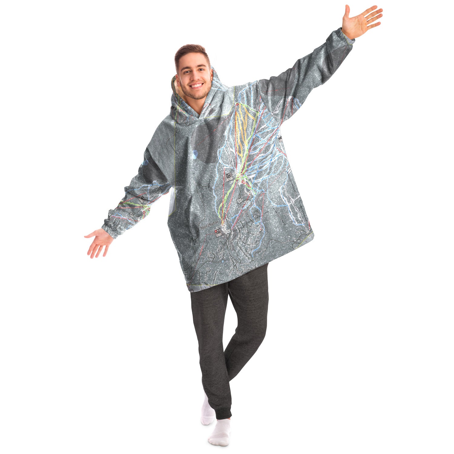 Northstar, California Ski Trail Map - Snug Hoodie