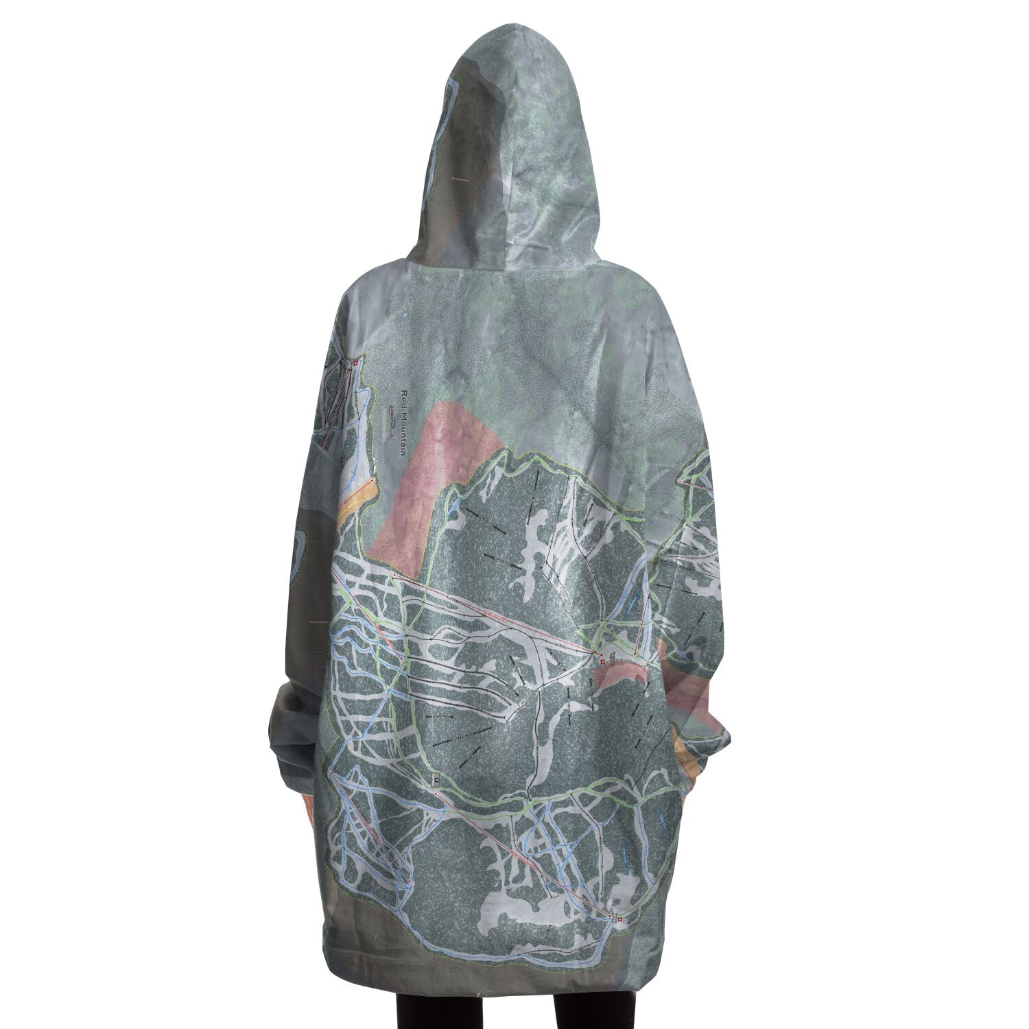 Red Mountain, British Columbia Ski Trail Map Snug Hoodie