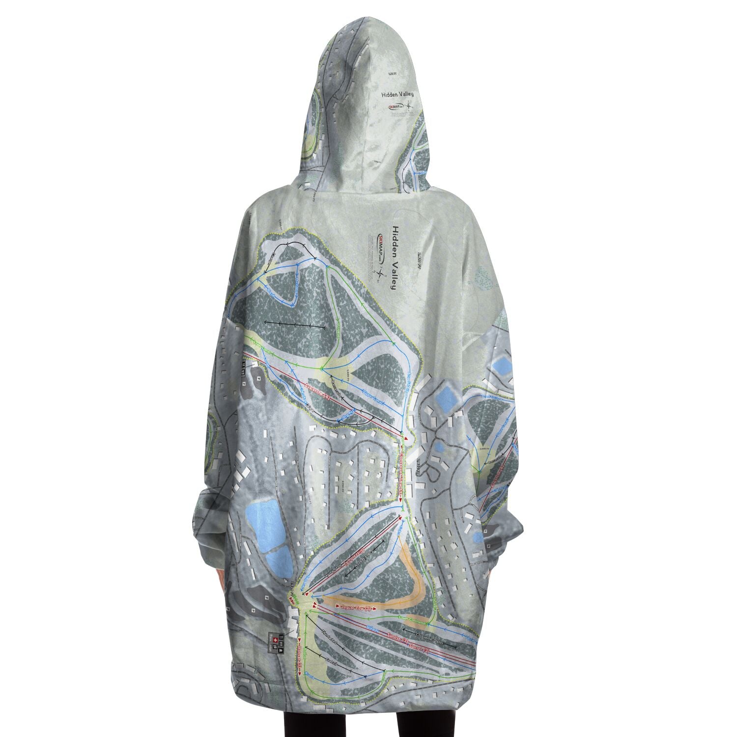 Hidden Valley, Pennsylvania Ski Trail Map Snug Hoodie