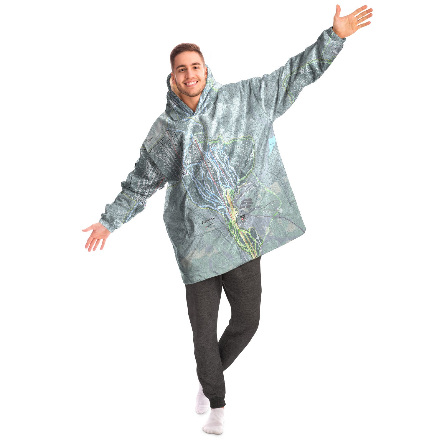 Saddleback, Maine Ski Trail Map - Snug Hoodie