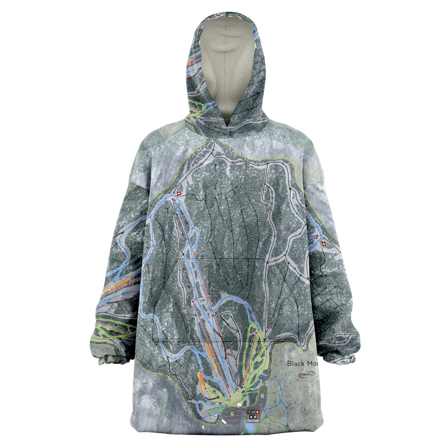 Black Mountain, Maine Ski Trail Map - Snug Hoodie