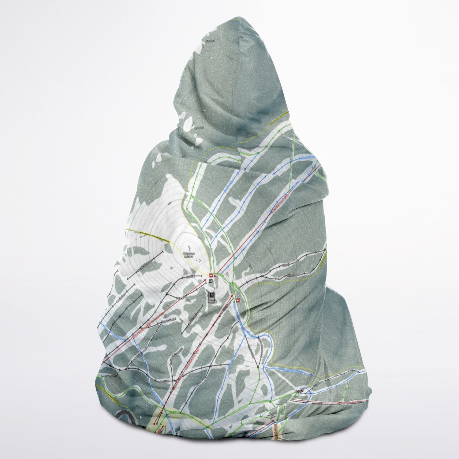 Mt. Spokane, Washington Ski Trail Map - Youth Hooded Blanket