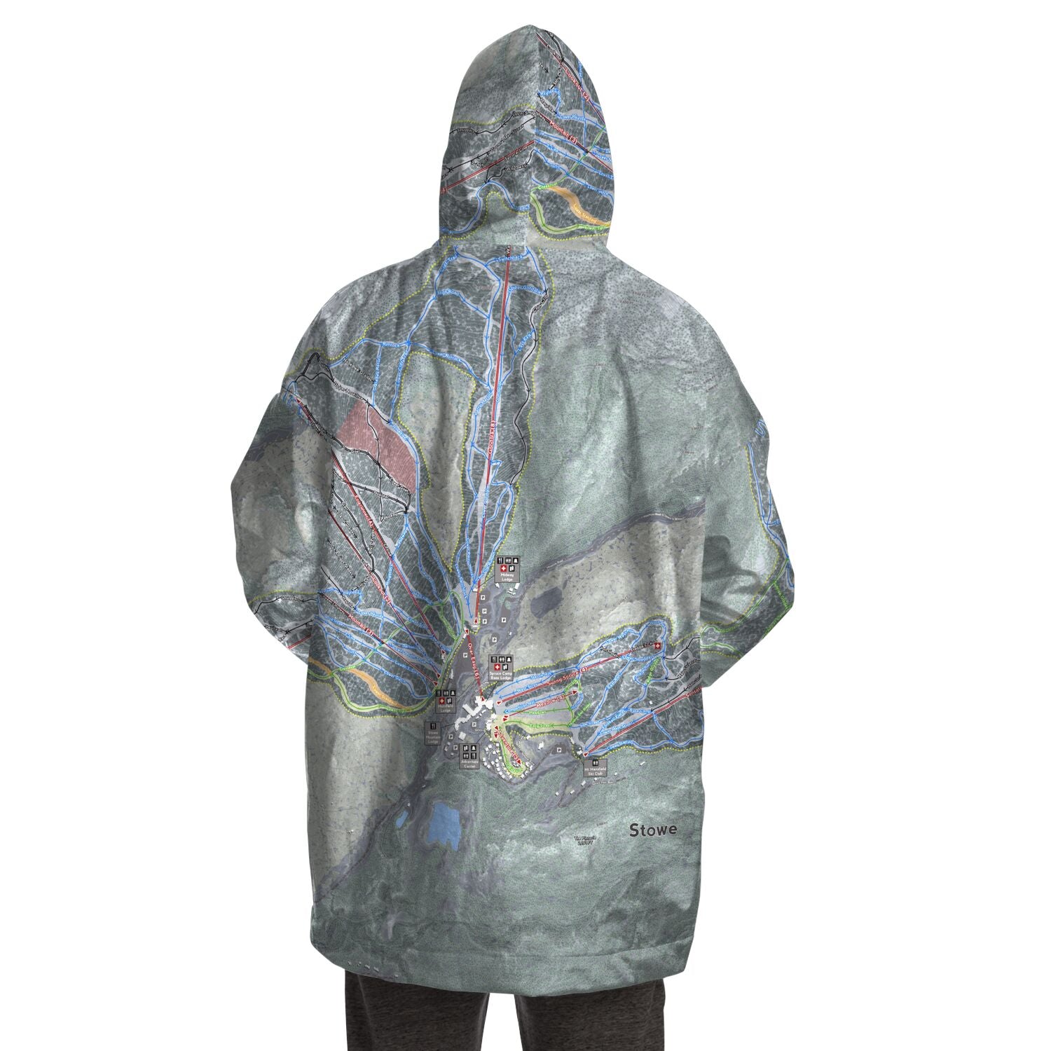 Stowe, Vermont Ski Trail Map - Snug Hoodie