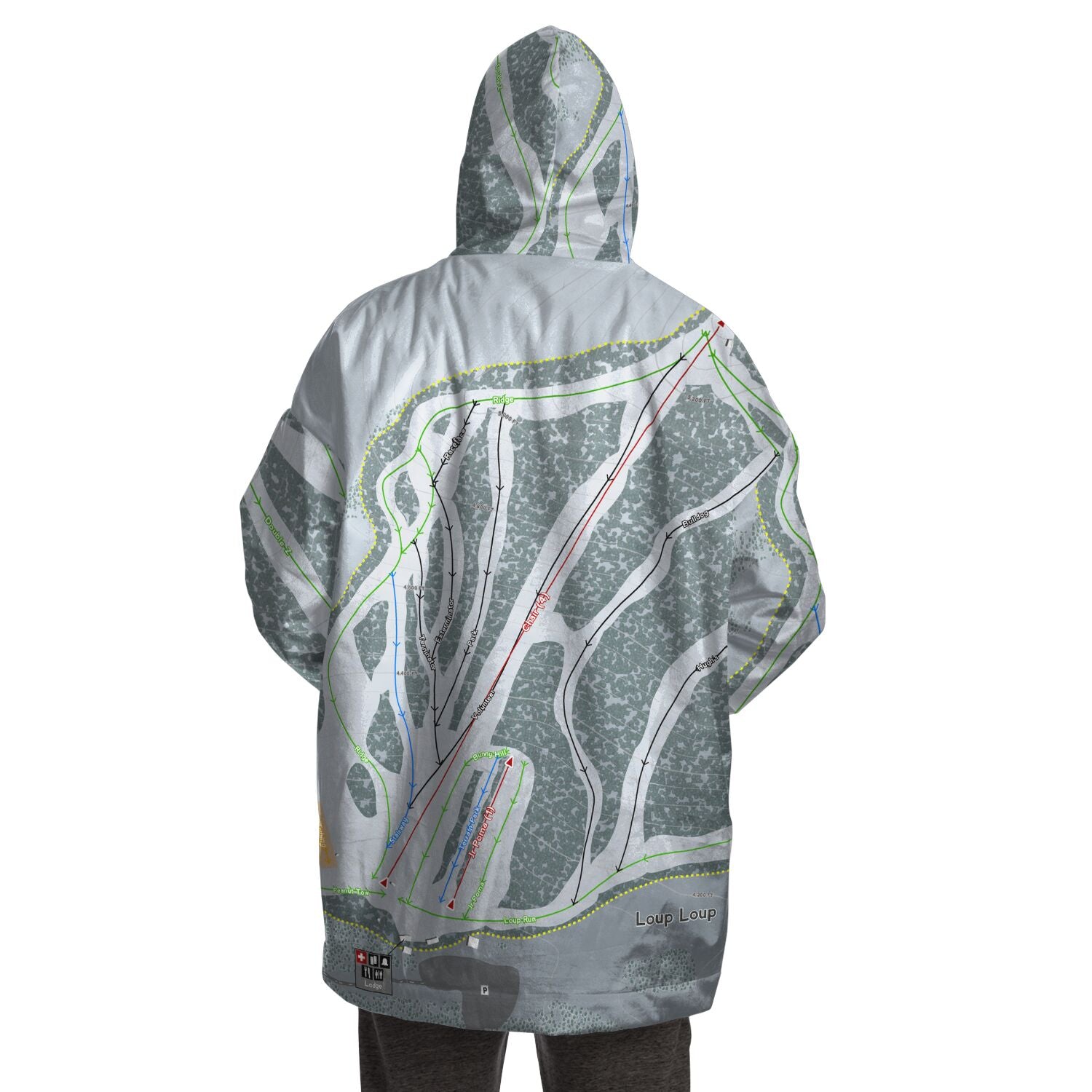 Loup Loup, Washington Ski Trail Map - Snug Hoodie