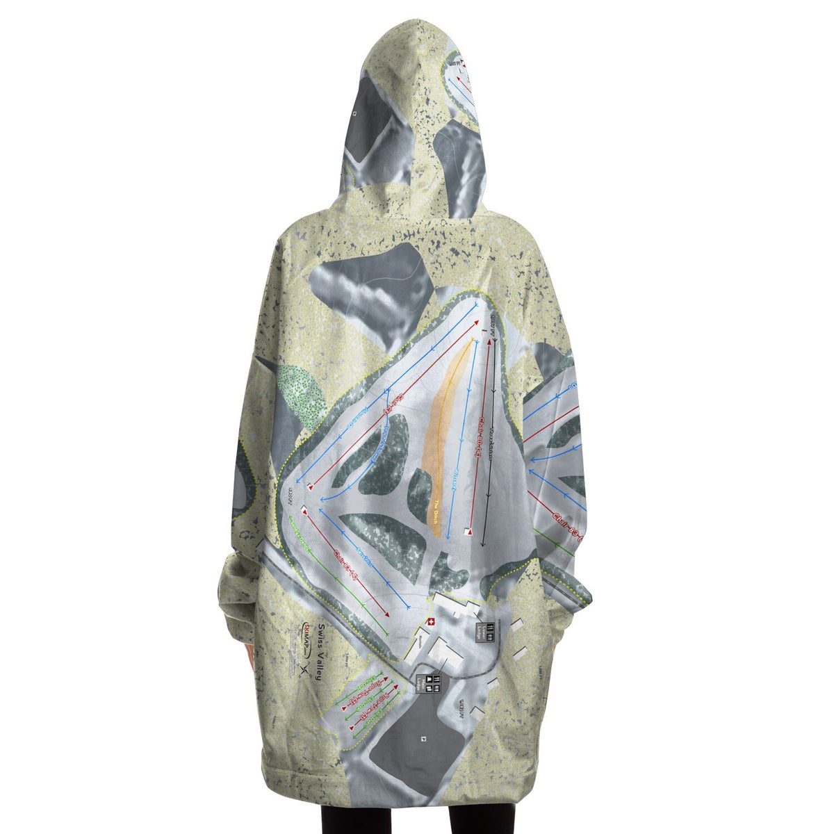 Swiss Valley, Michigan Ski Trail Map Snug Hoodie