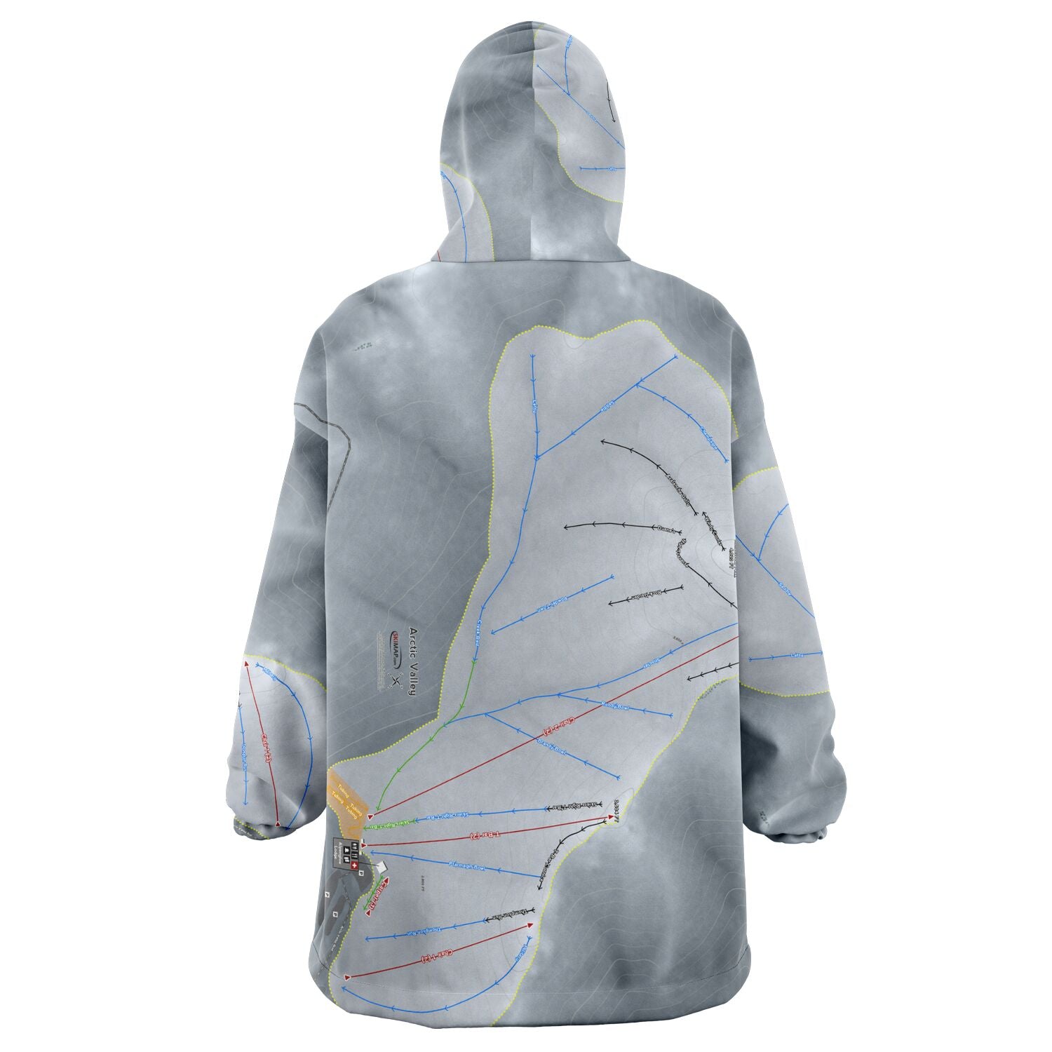 Arctic Valley, Alaska Ski Trail Map Snug Hoodie