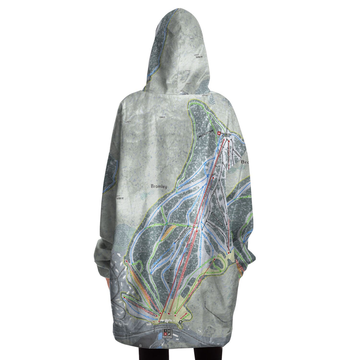 Bromley, Vermont Ski Trail Map - Snug Hoodie