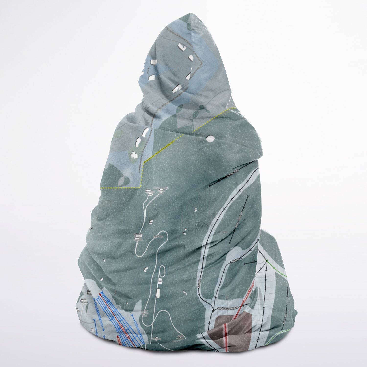 Utah Olympic Park, Utah Ski Trail Map - Youth Hooded Blanket