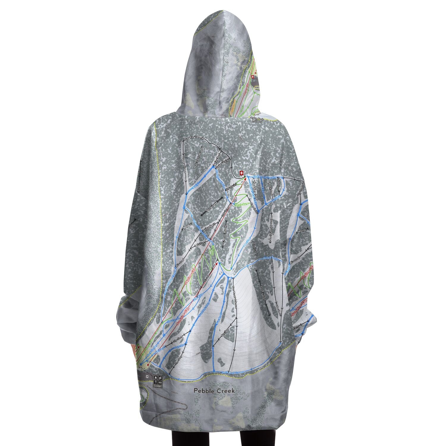 Pebble Creek, Idaho Ski Trail Map - Snug Hoodie