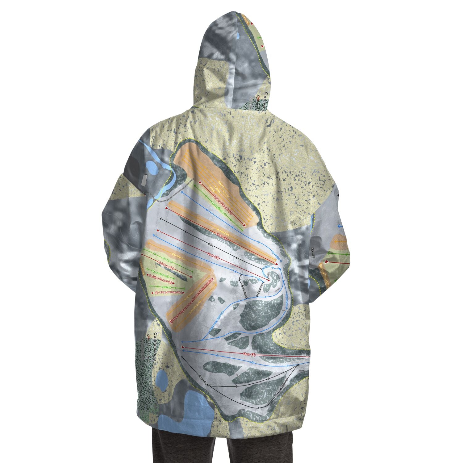 Cannonsburg, Michigan Ski Trail Map Snug Hoodie