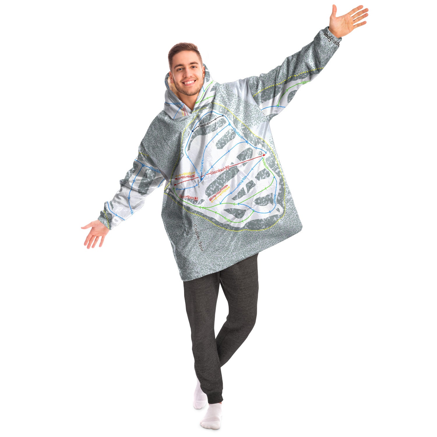 Cooper Spur, Oregon Ski Trail Map Snug Hoodie