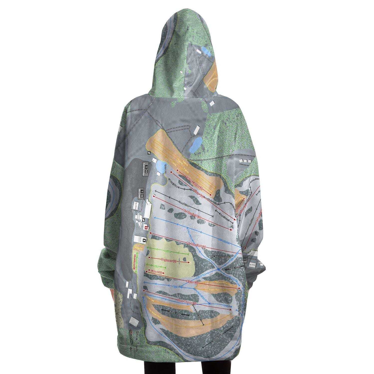 Snow Trails, Ohio Ski Trail Map Snug Hoodie