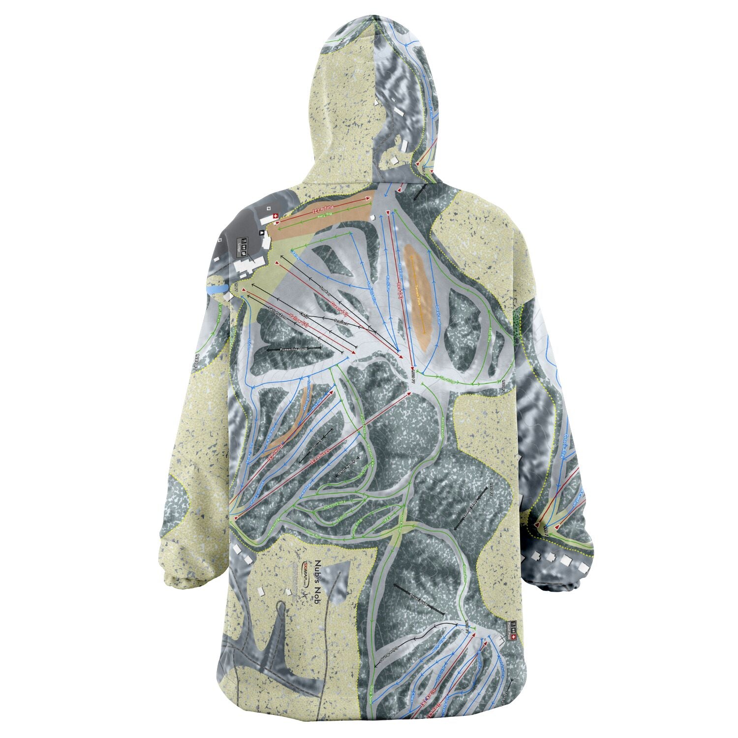 Nub's Nob, Michigan Ski Trail Map Snug Hoodie