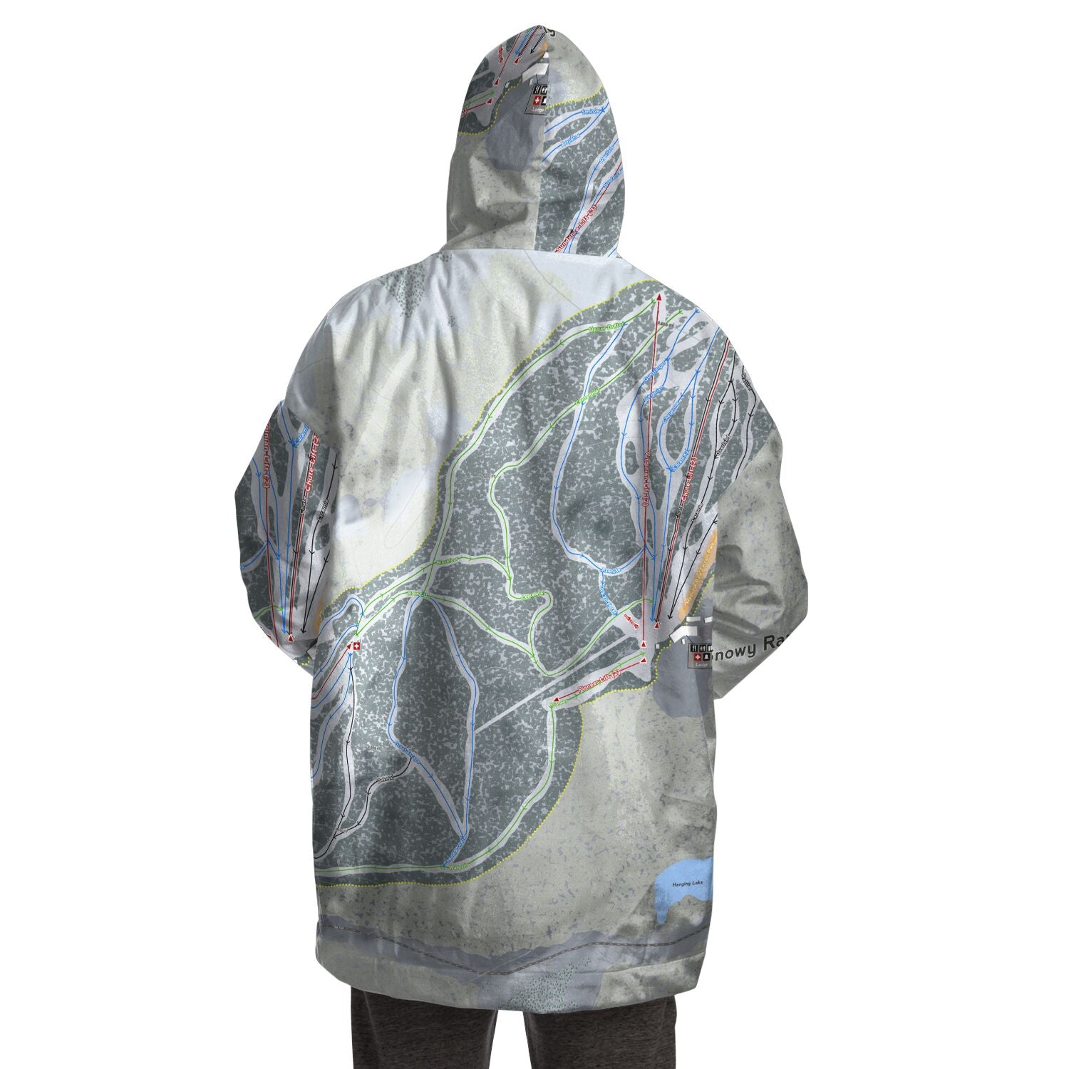 Snowy Range, Wyoming Ski Trail Map Snug Hoodie