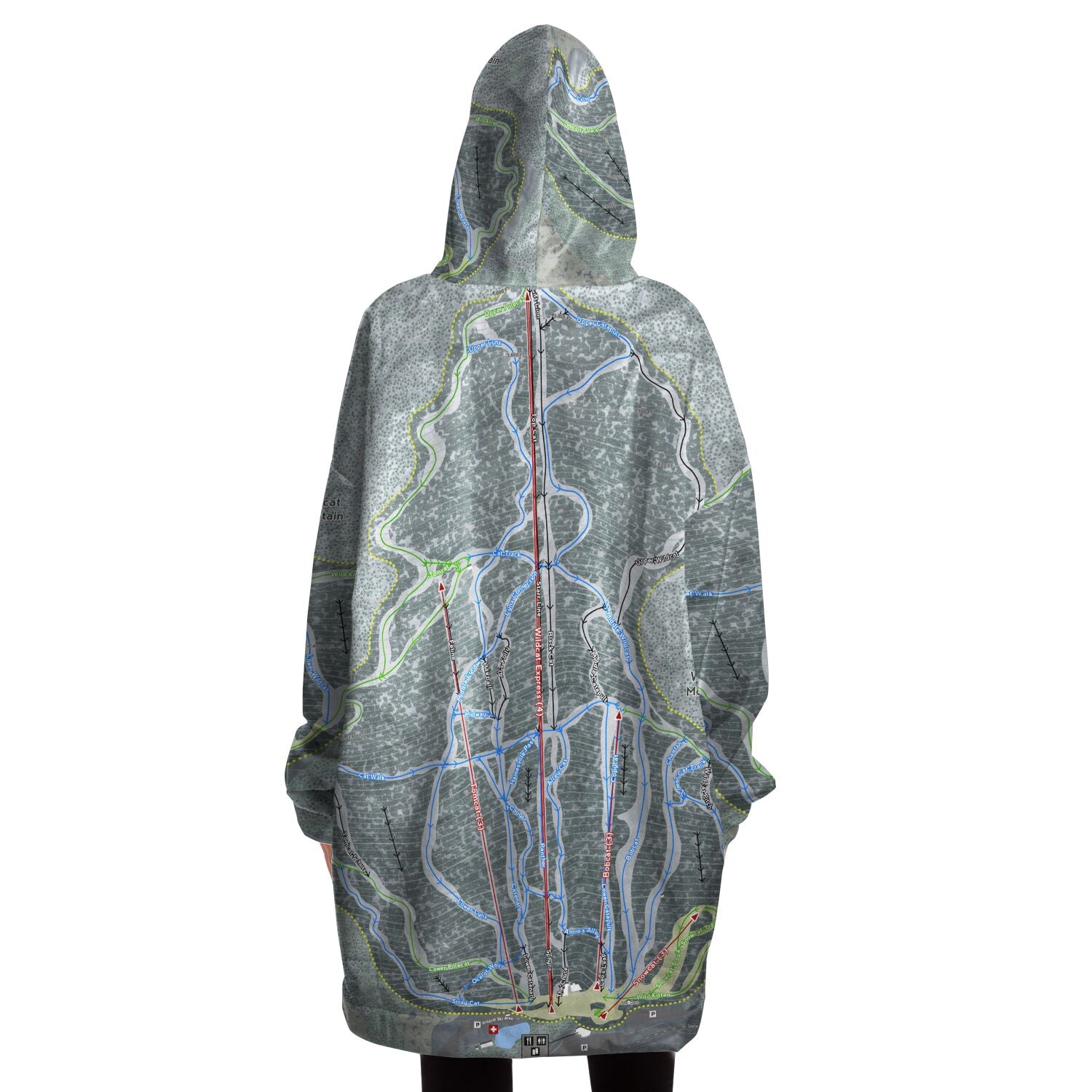 Wildcat Mountain, New Hampshire Ski Trail Map - Snug Hoodie