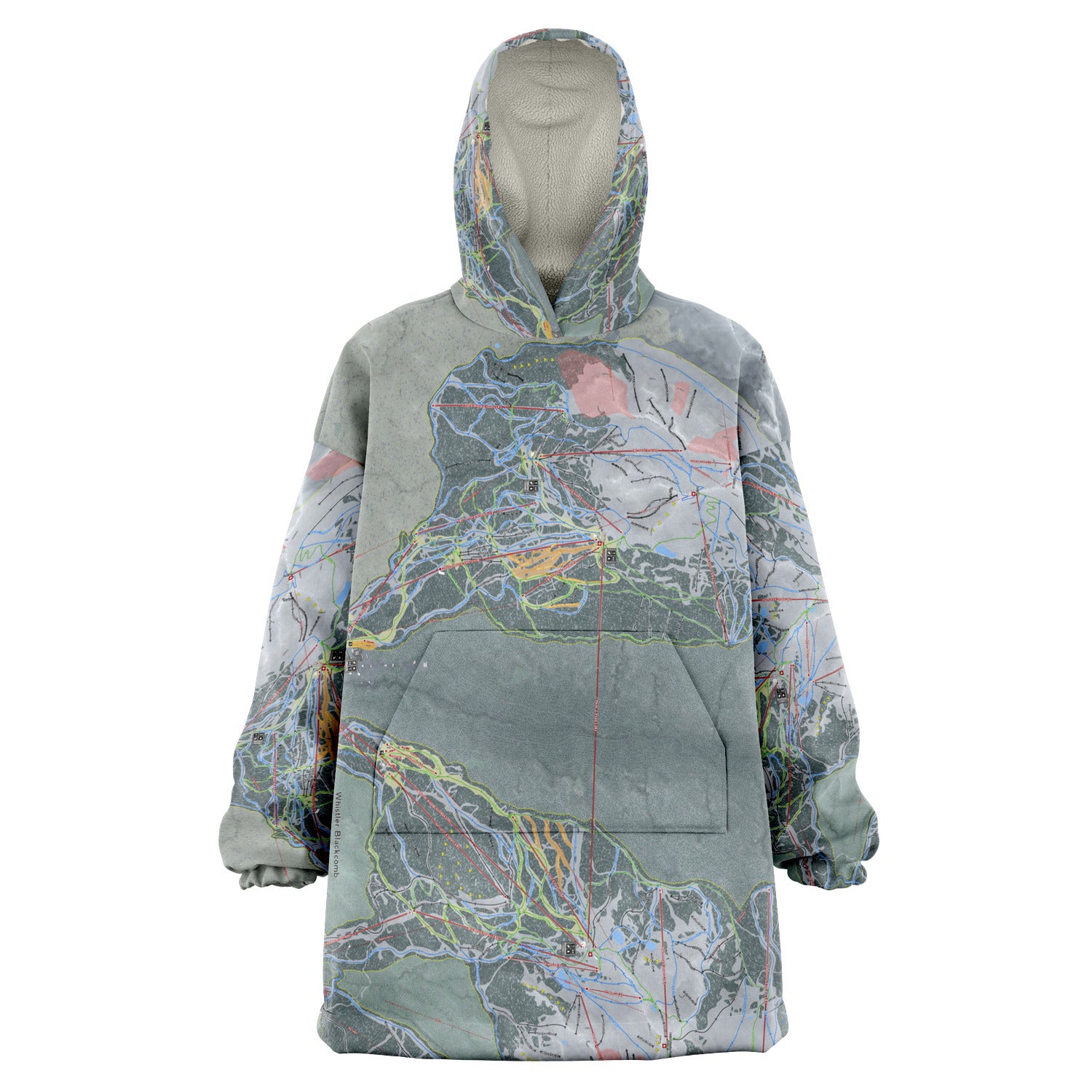 Whistler Blackcomb, British Columbia Ski Trail Map Snug Hoodie