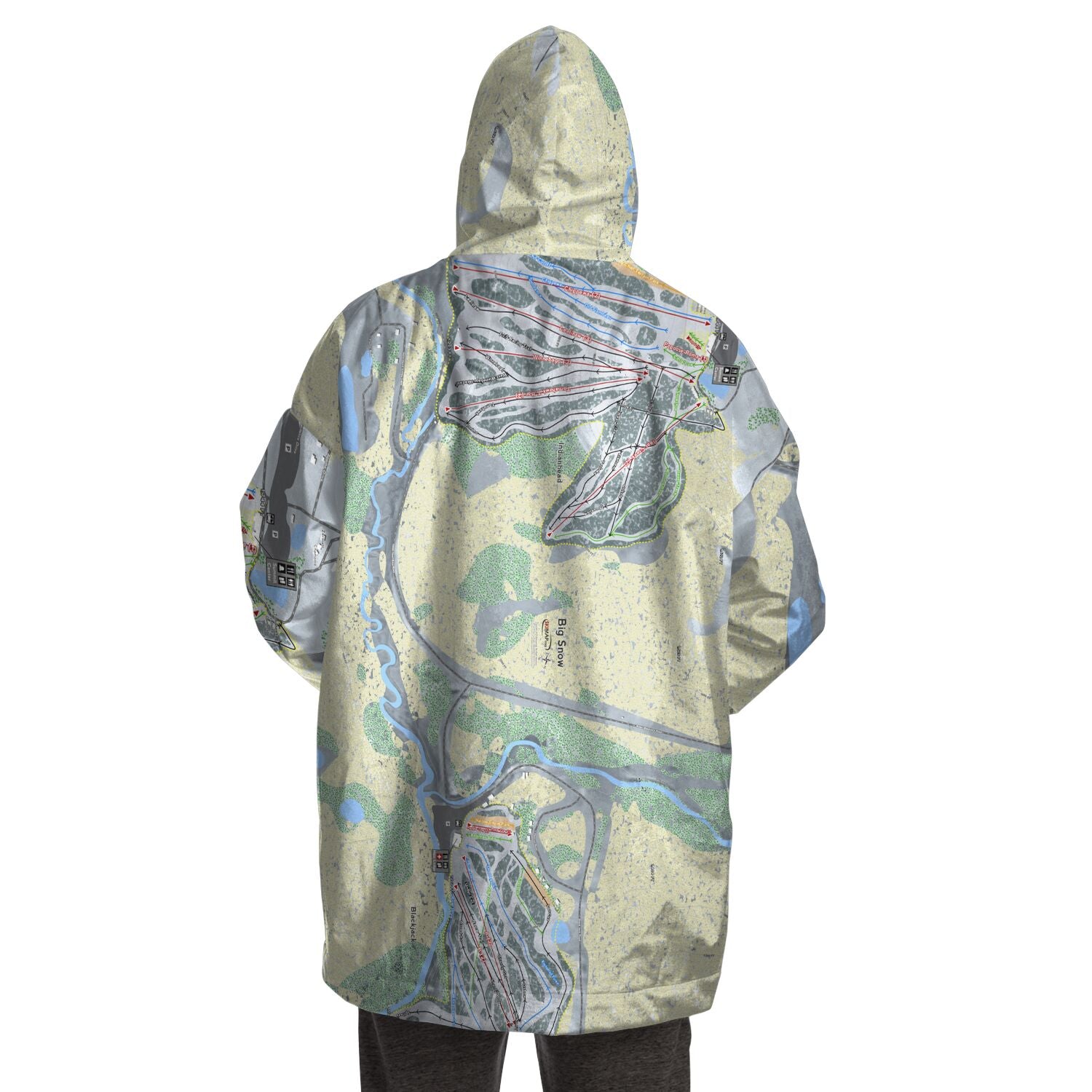 Big Snow, Michigan Ski Trail Map Snug Hoodie