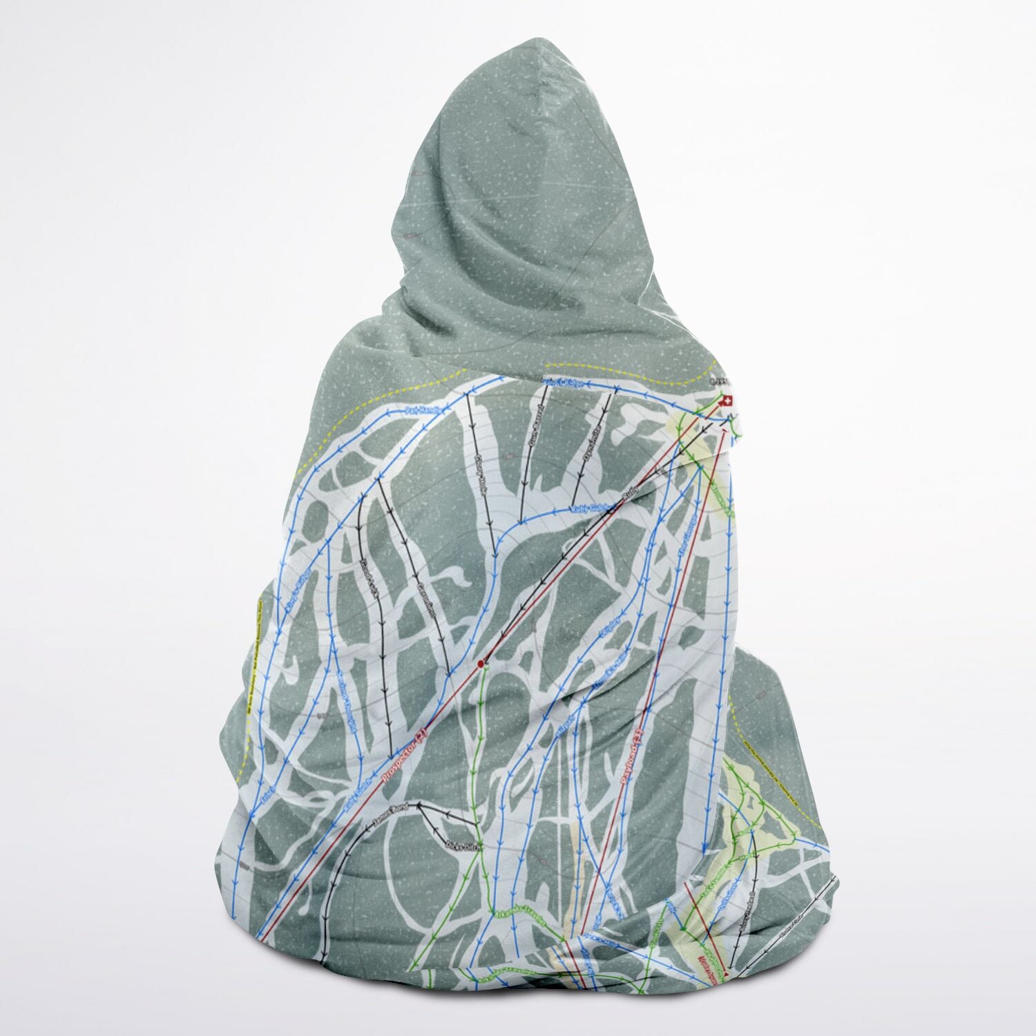 Showdown, Montana Ski Trail Map - Adult Hooded Blanket