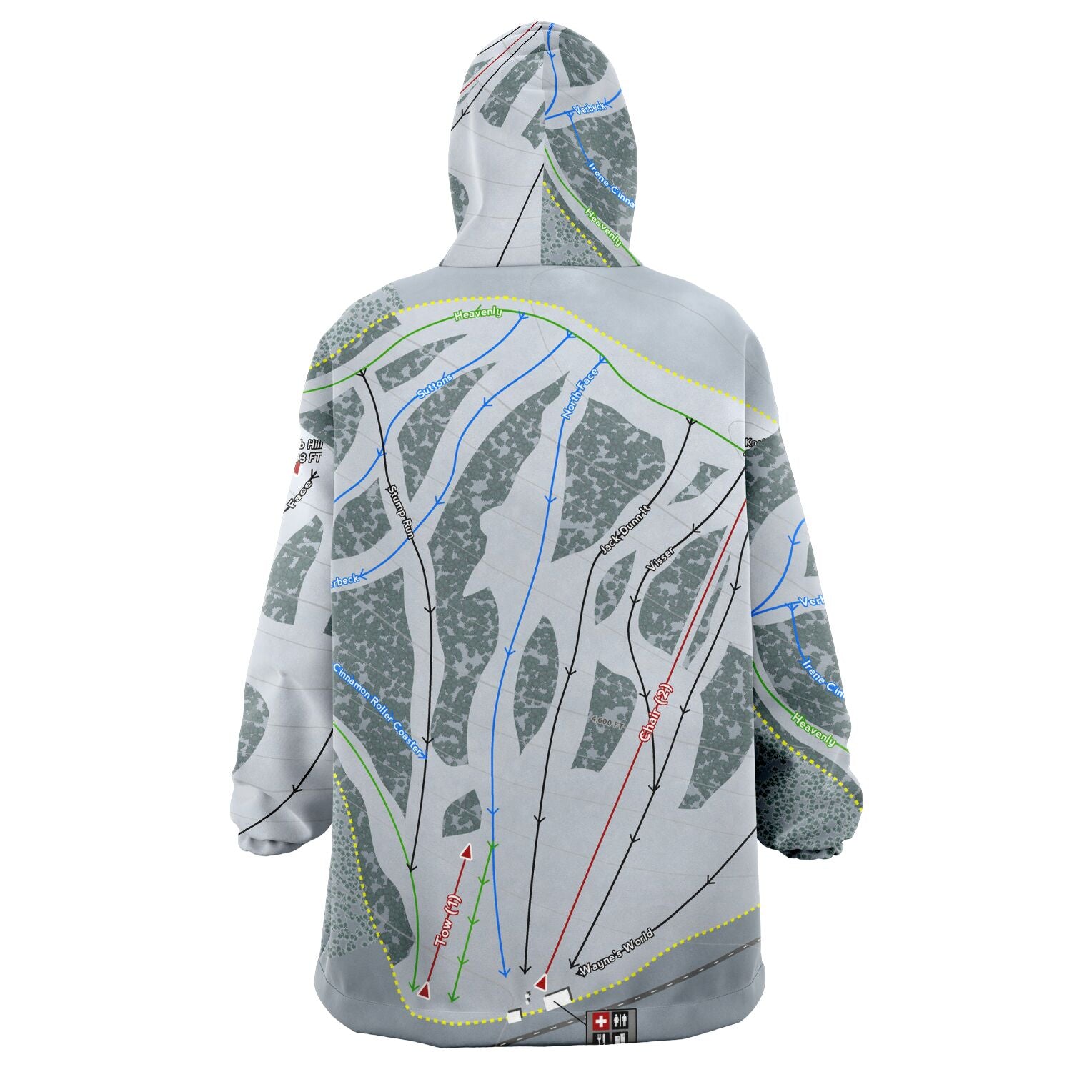 SITZMARK, WASHINGTON SKI TRAIL MAP Snug Hoodie