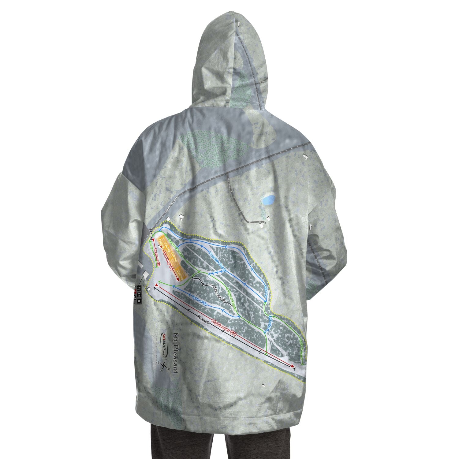 Mt Pleasant, Pennsylvania Ski Trail Map Snug Hoodie