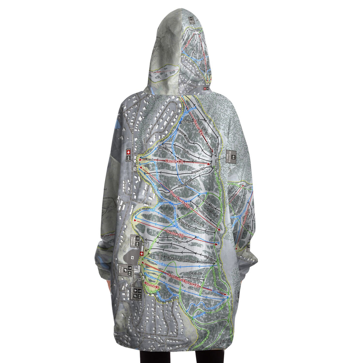 Holimont, New York Ski Trail Map - Snug Hoodie