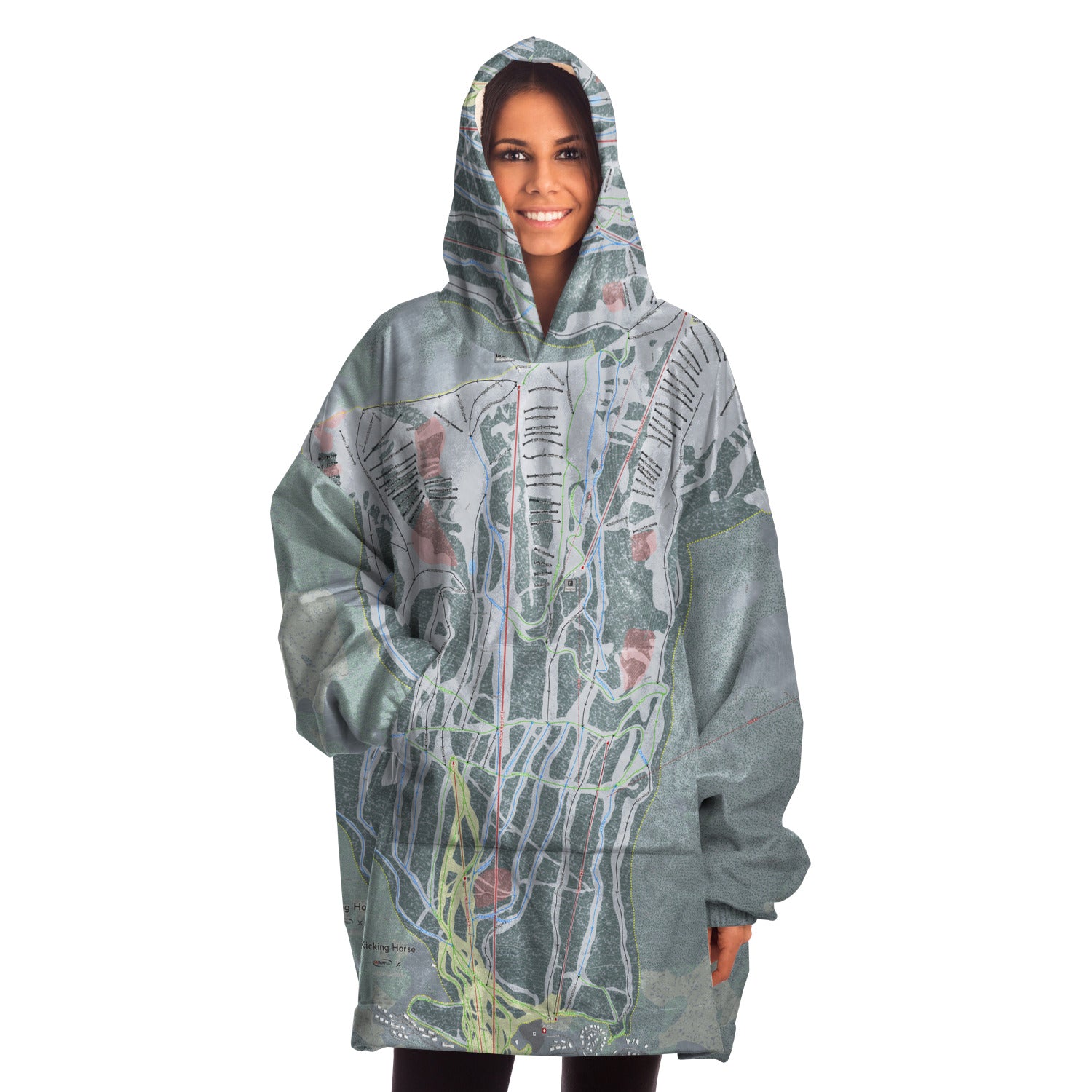 Kicking Horse, British Columbia Ski Trail Map - Snug Hoodie