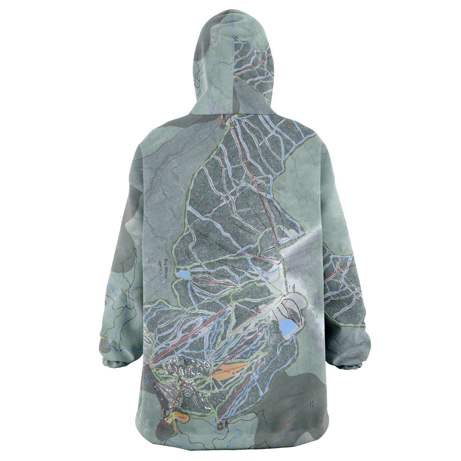 Big White, British Columbia Ski Trail Map Snug Hoodie