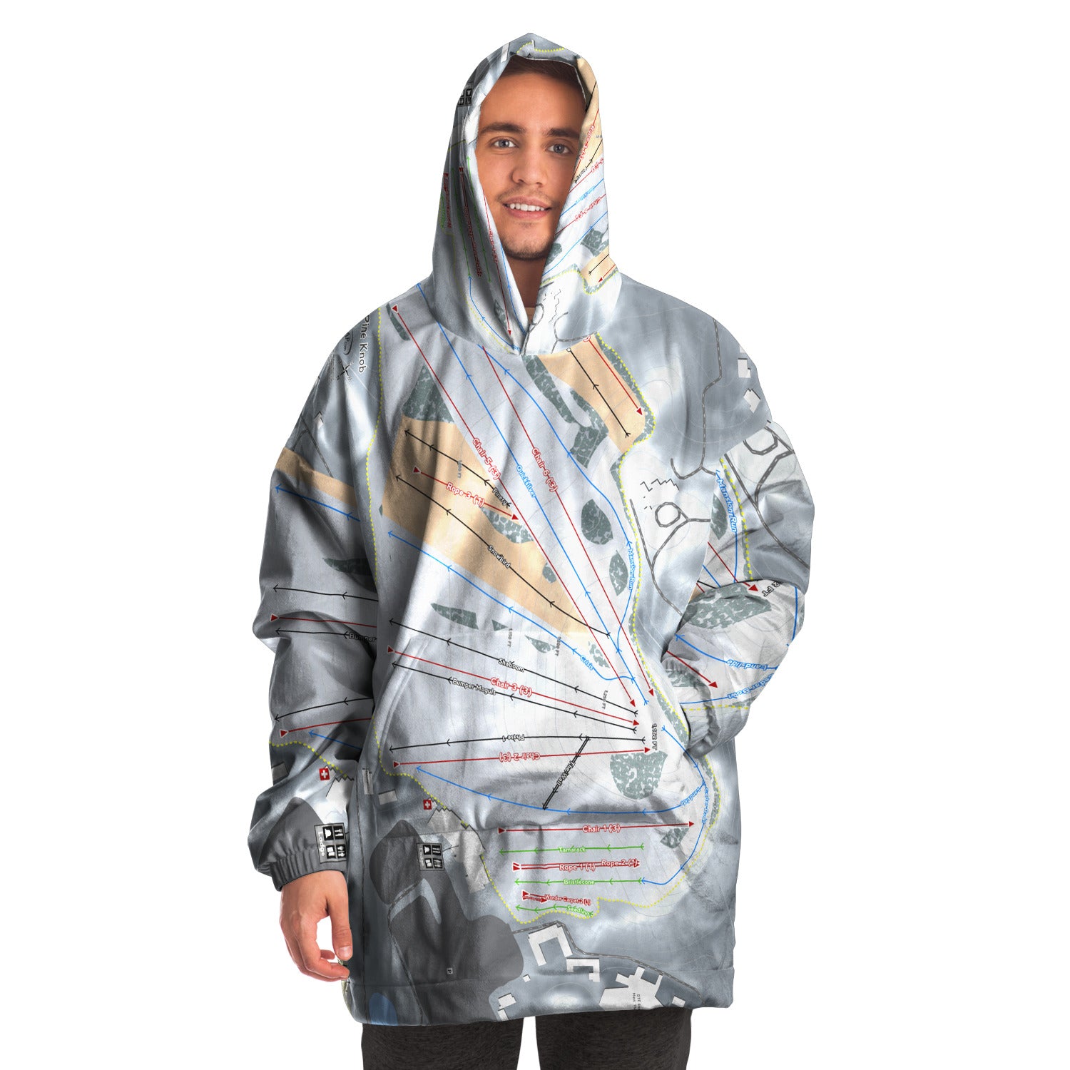 Pine Knob, Michigan Ski Trail Map Snug Hoodie