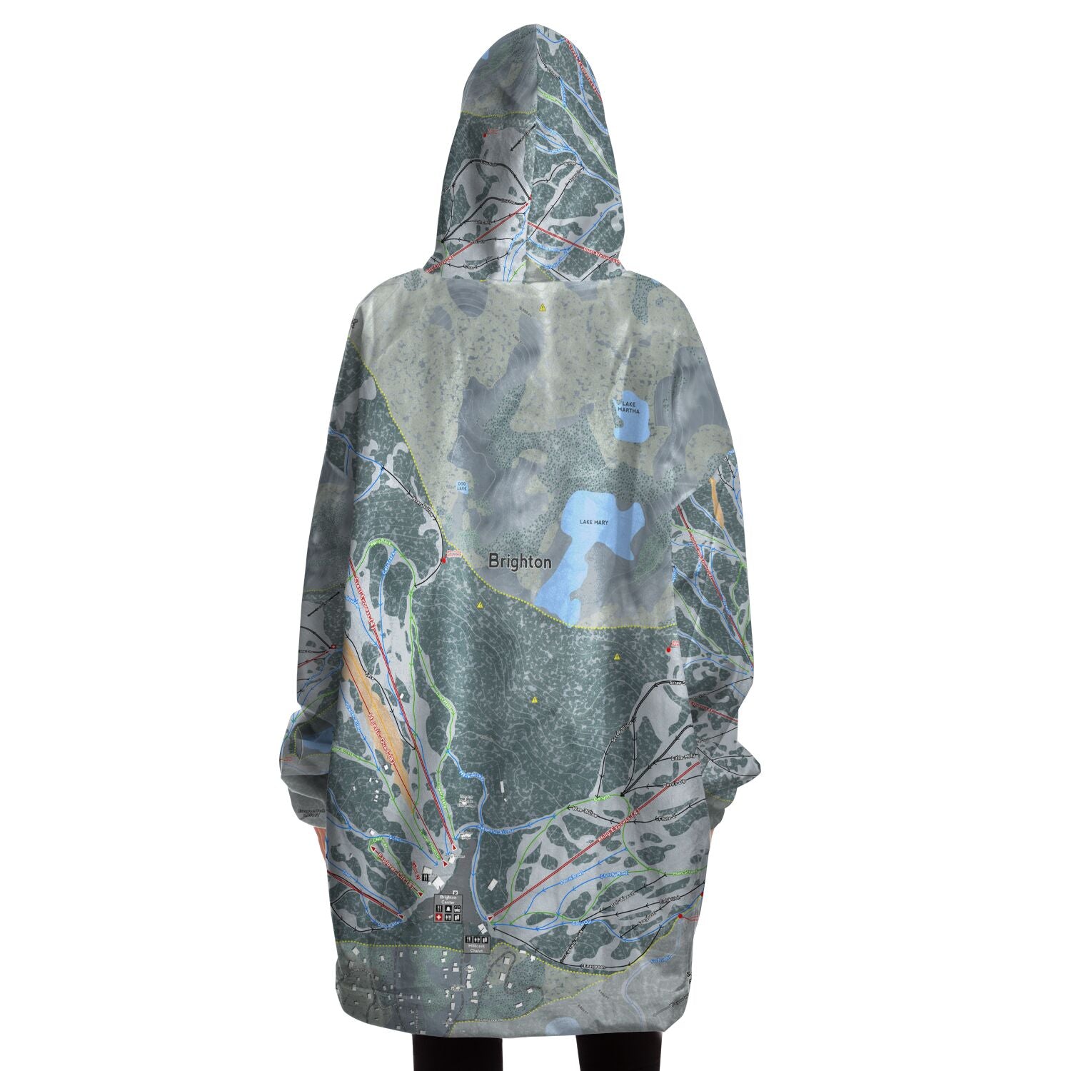 Brighton, Utah Ski Trail Map - Snug Hoodie