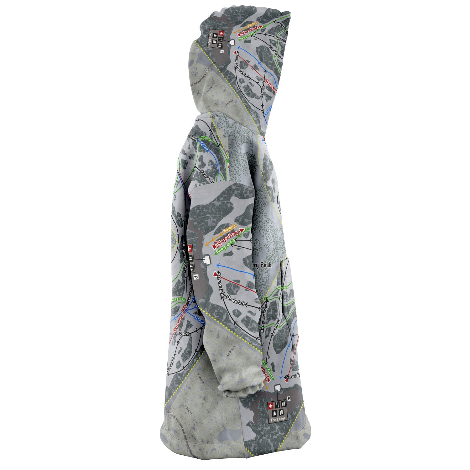 Cherry Peak, Utah Ski Trail Map - Snug Hoodie