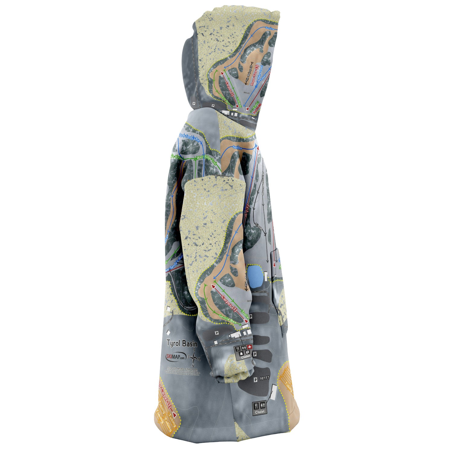 TyrolBasin, Wisconsin Ski Trail Map - Snug Hoodie