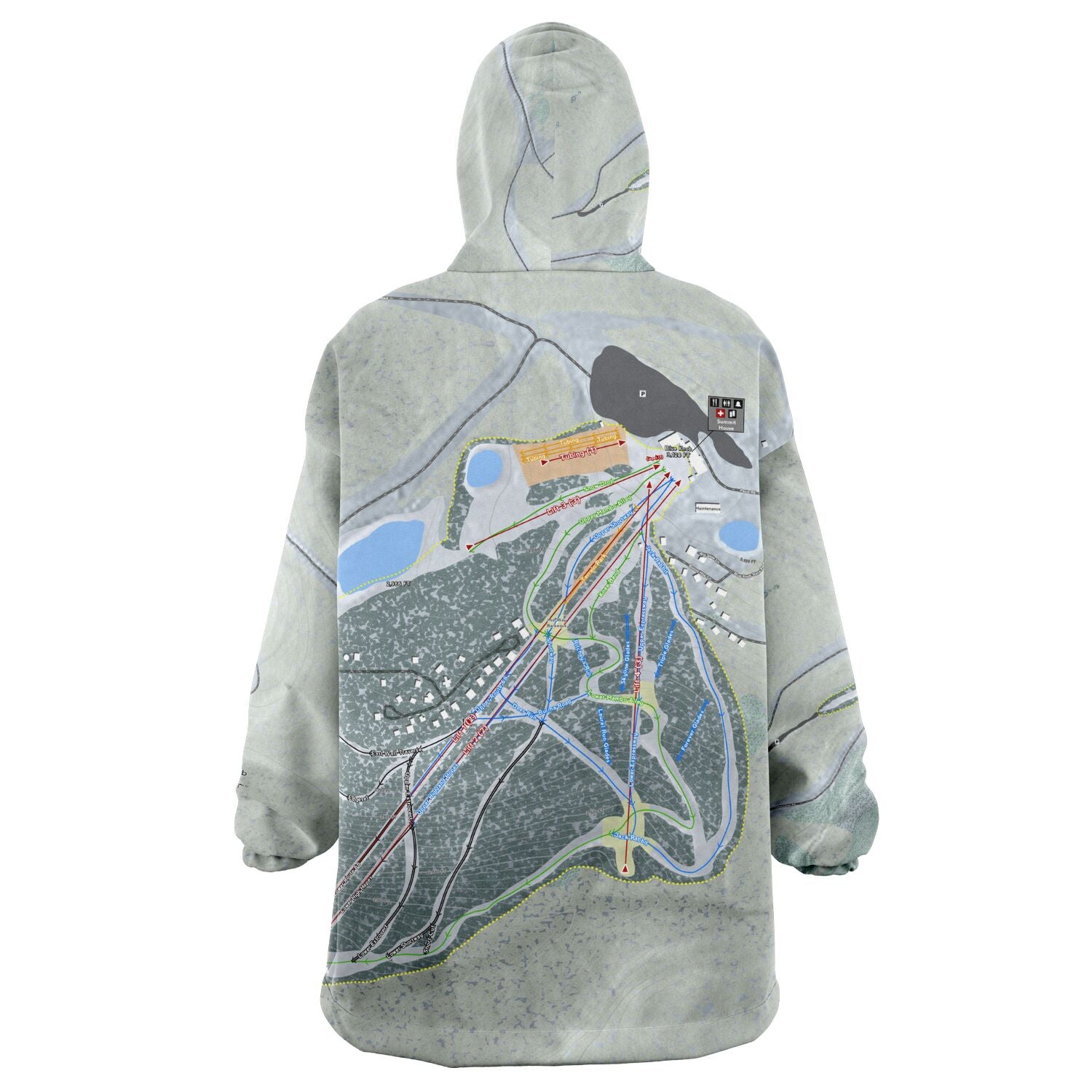 Blue Knob, Pennsylvania Ski Trail Map Snug Hoodie