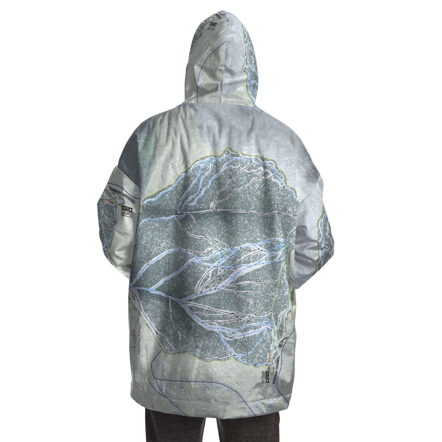 Moose Mountain, Alaska Ski Trail Map Snug Hoodie