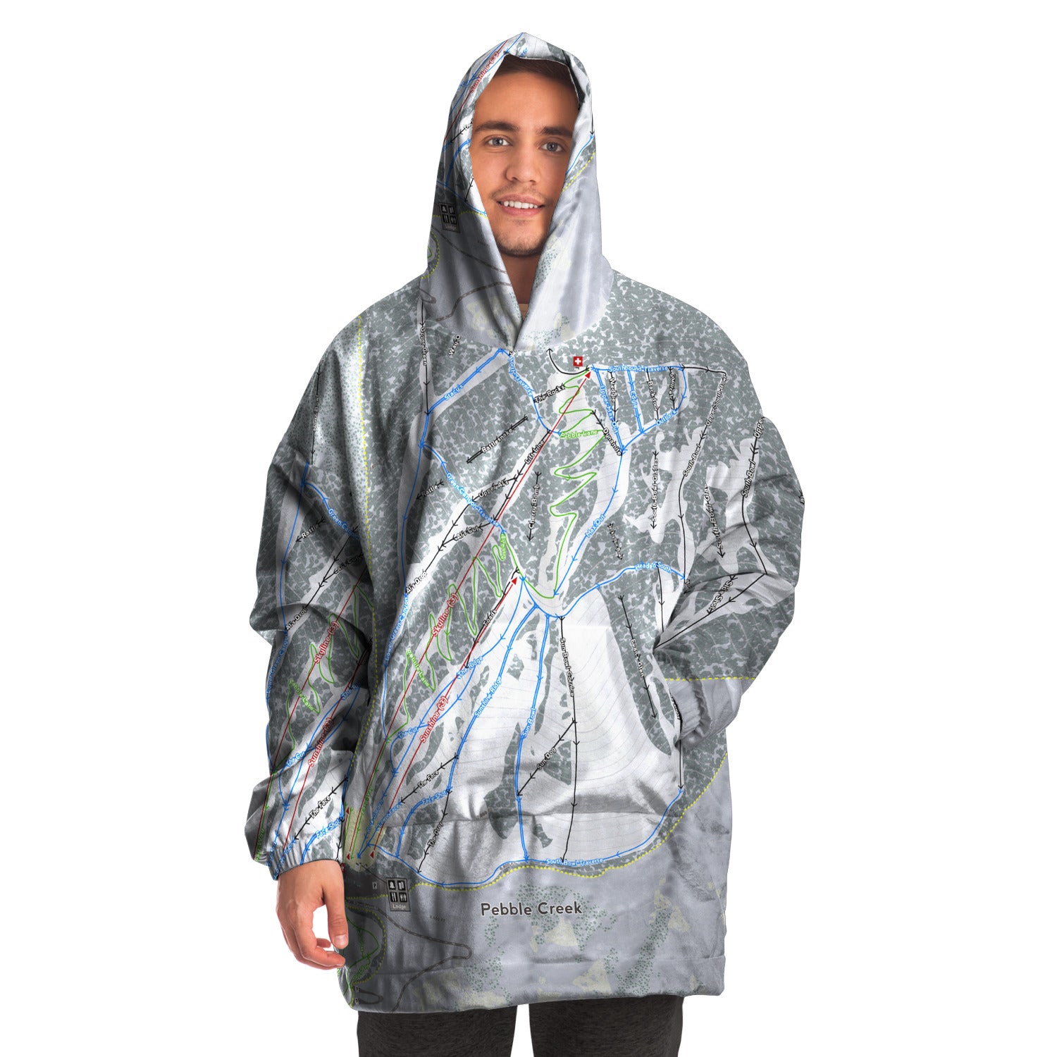 Pebble Creek, Idaho Ski Trail Map - Snug Hoodie