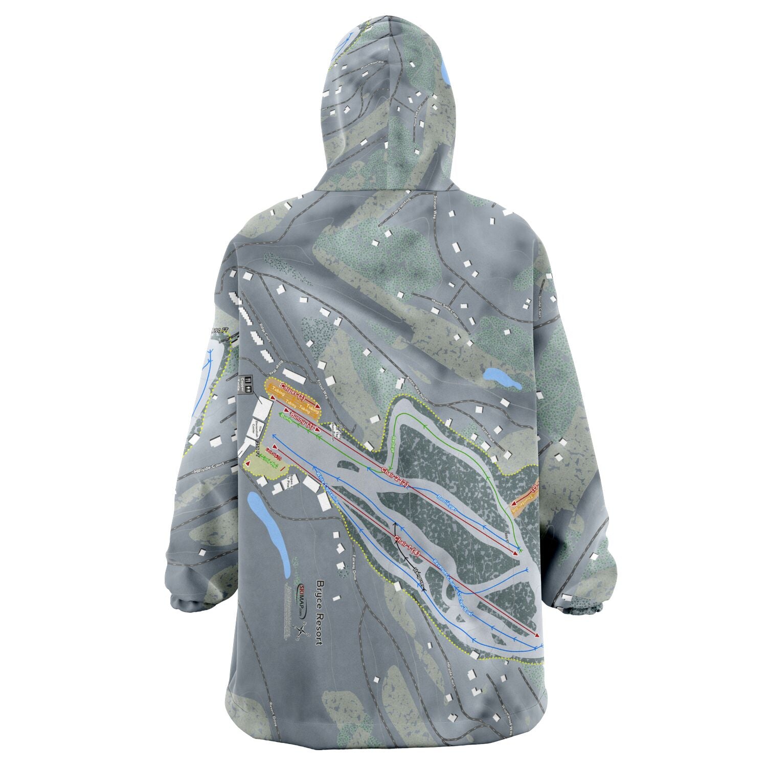 Bryce, Virginia Ski Trail Map - Snug Hoodie