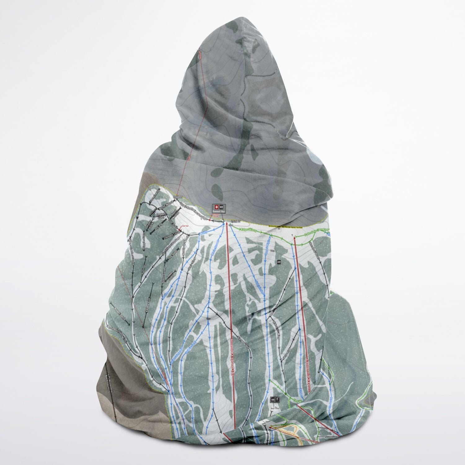 Brundage, Idaho Ski Trail Map - Youth Hooded Blanket