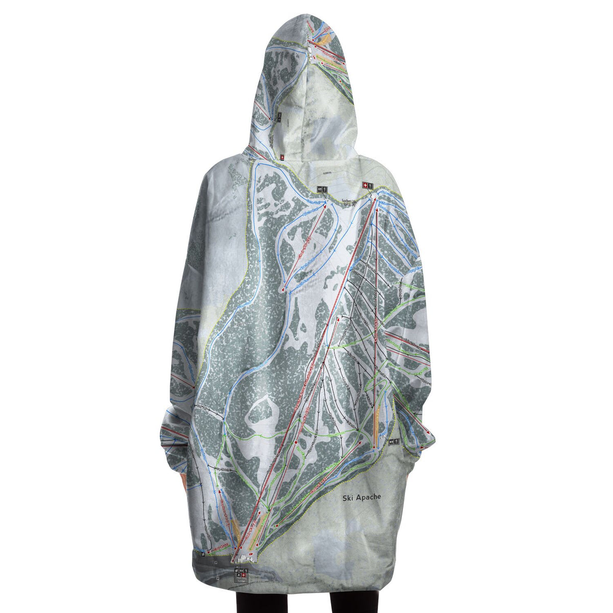 Ski Apache, New Mexico Ski Trail Map - Snug Hoodie