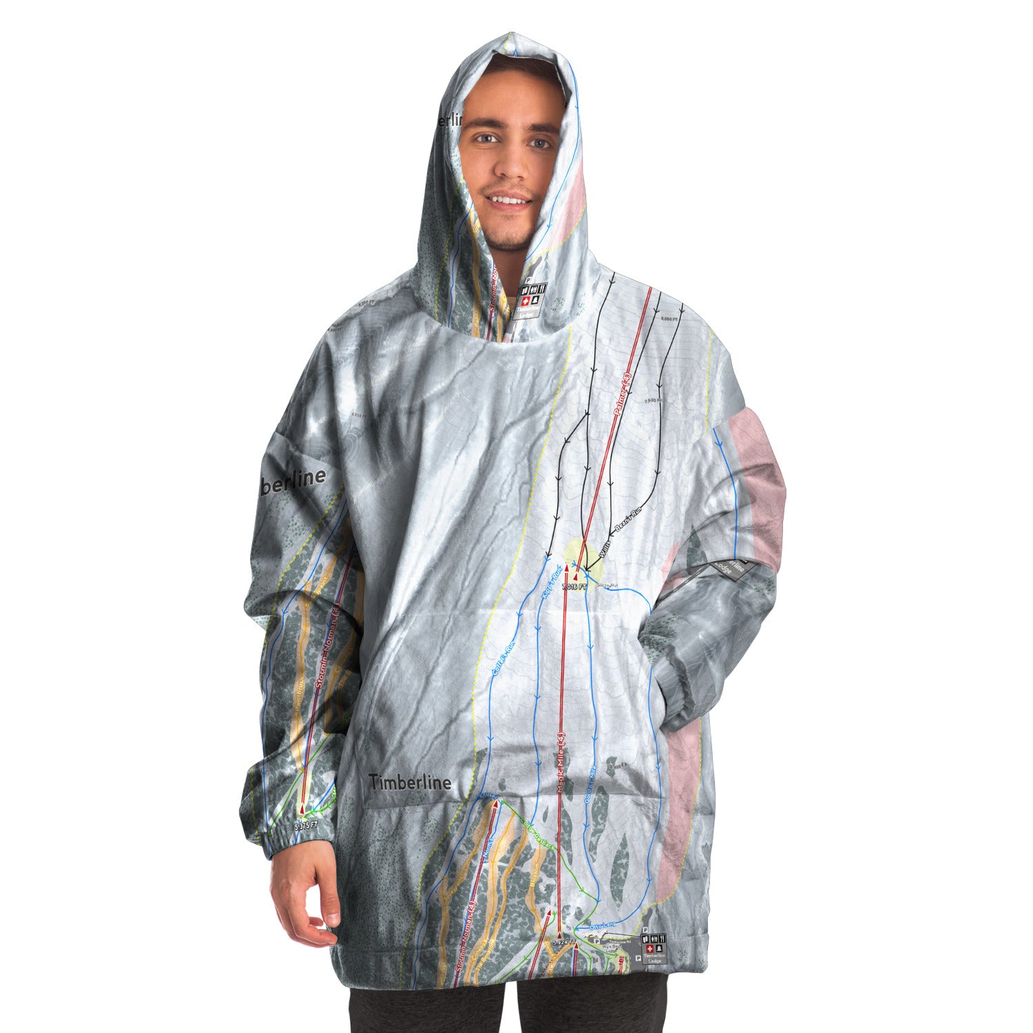 Timberline, Oregon Ski Trail Map - Snug Hoodie