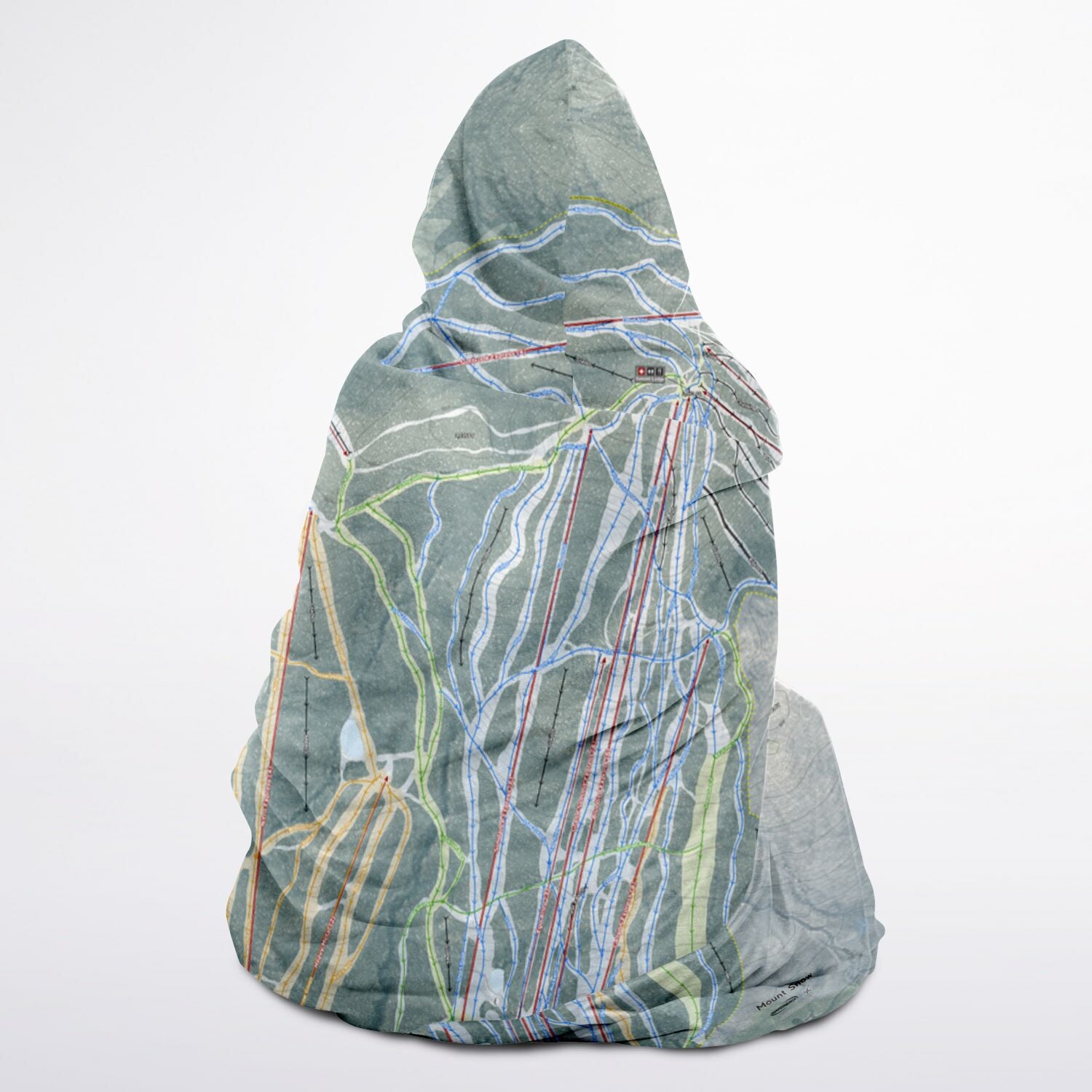 Mount Snow, Vermont Ski Trail Map - Youth Hooded Blanket