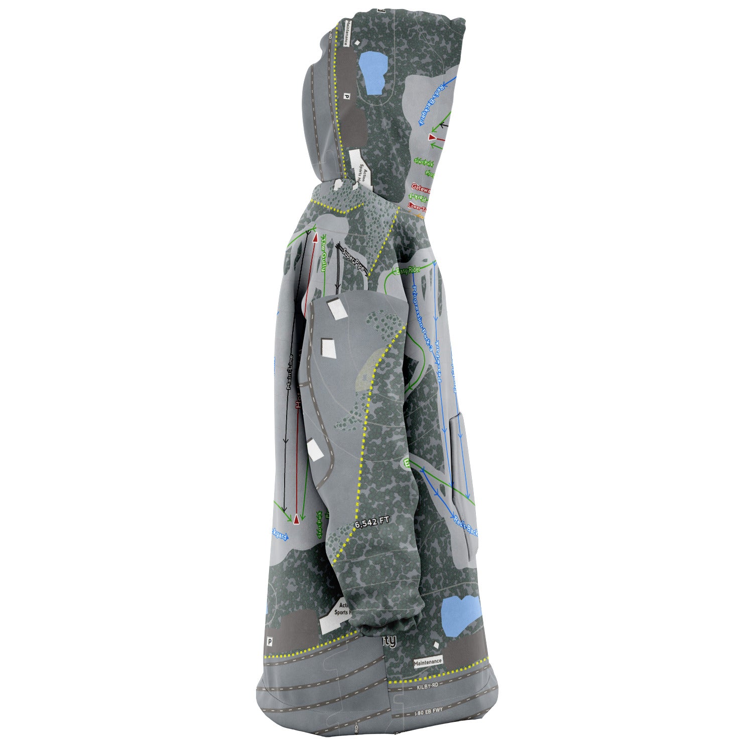 Woodward, Utah Ski Trail Map - Snug Hoodie