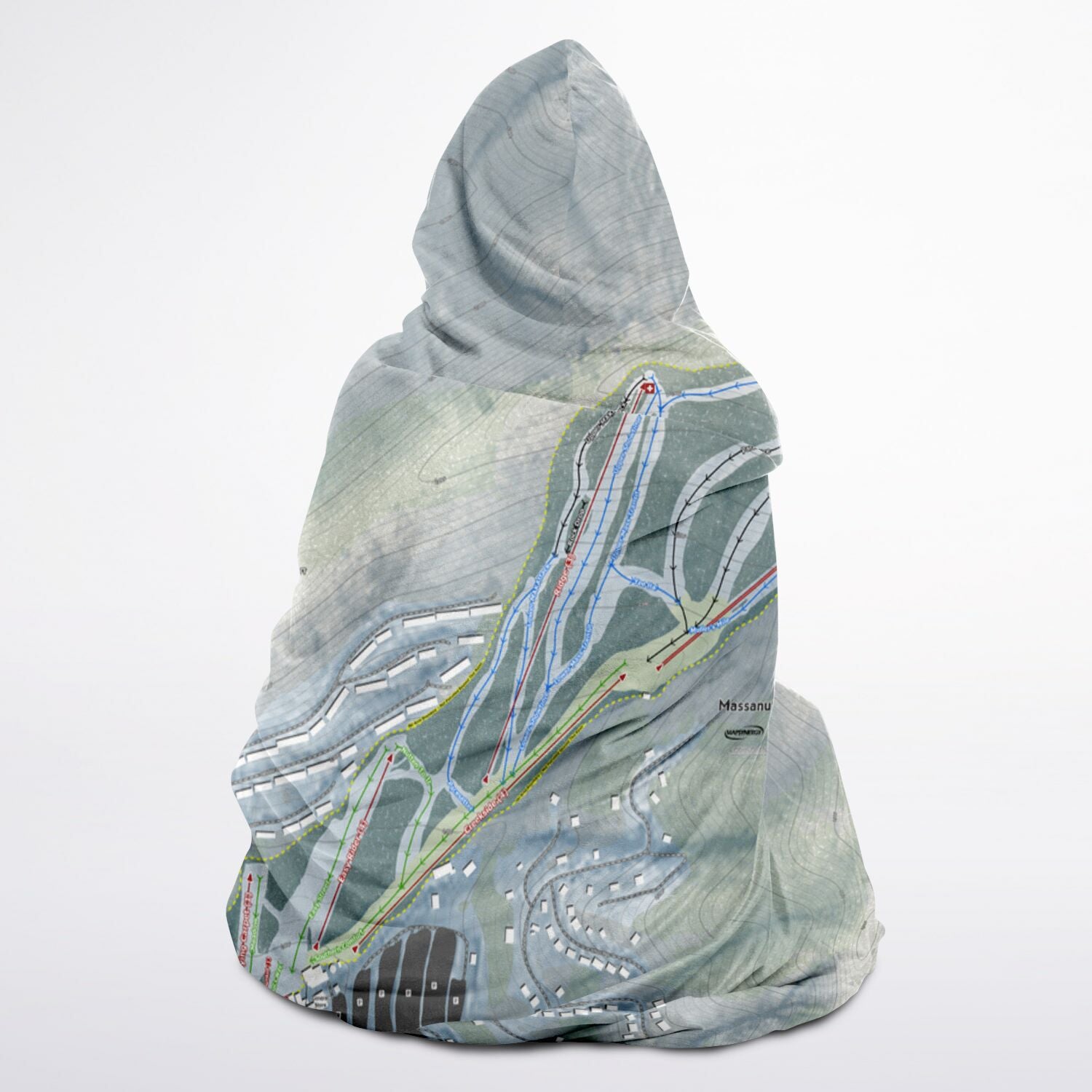 Massanutten, Virginia Ski Trail Map - Adult Hooded Blanket