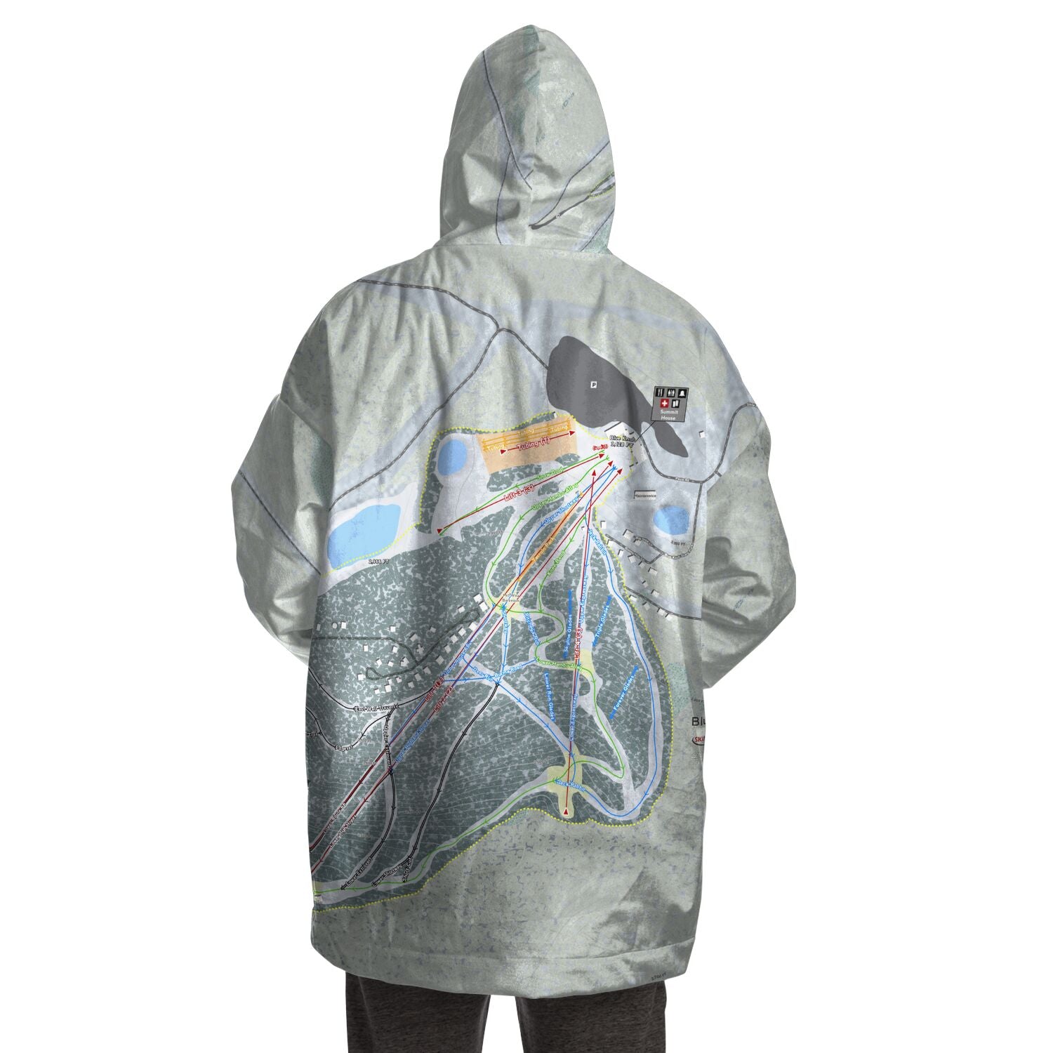 Blue Knob, Pennsylvania Ski Trail Map Snug Hoodie