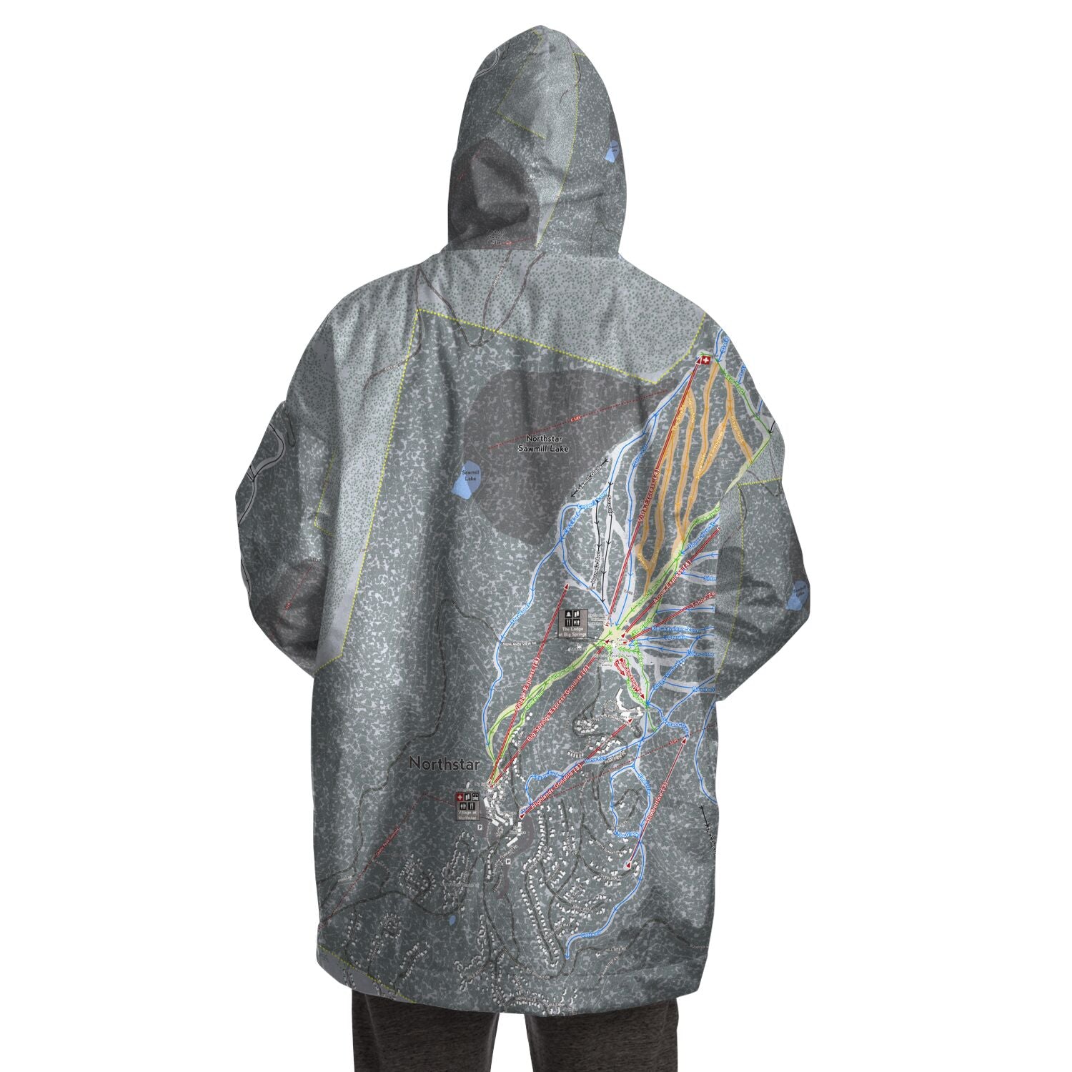 Northstar, California Ski Trail Map - Snug Hoodie