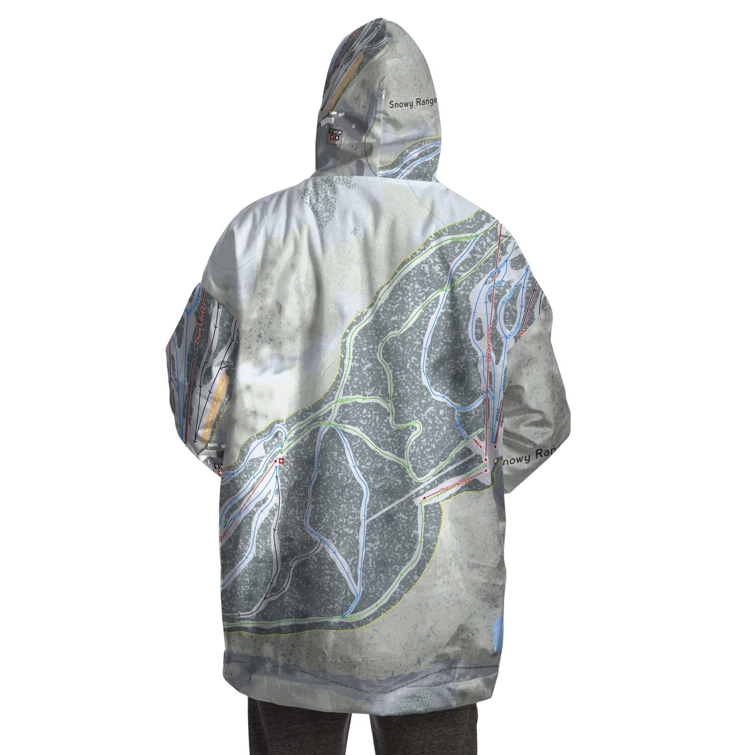 Snowy Range, Wyoming Ski Trail Map Snug Hoodie