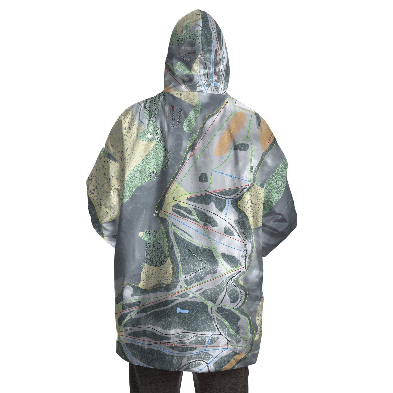 Otsego, Michigan Ski Trail Map Snug Hoodie