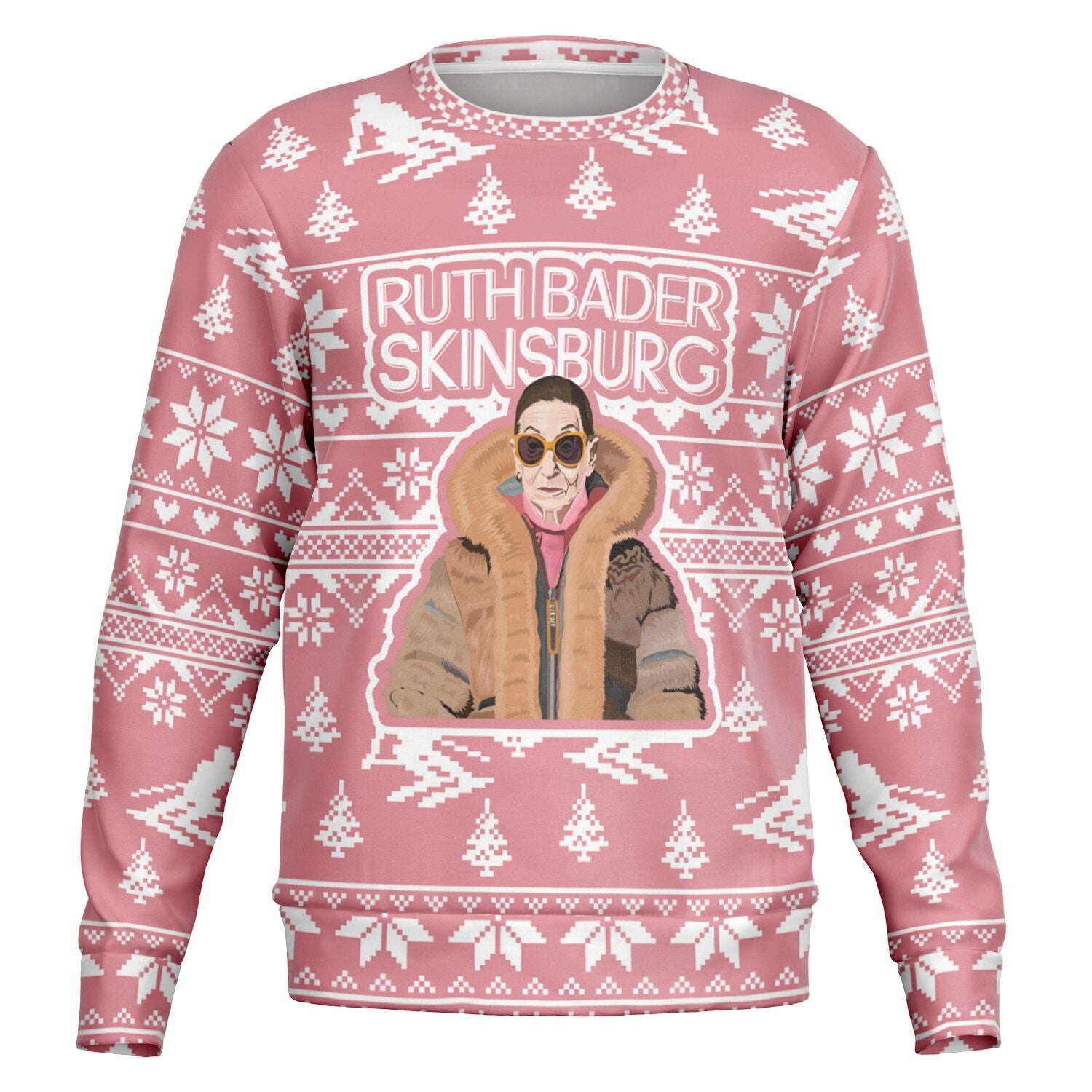 Ruth Bader Skinsburg Ugly Christmas Sweater for Skiers