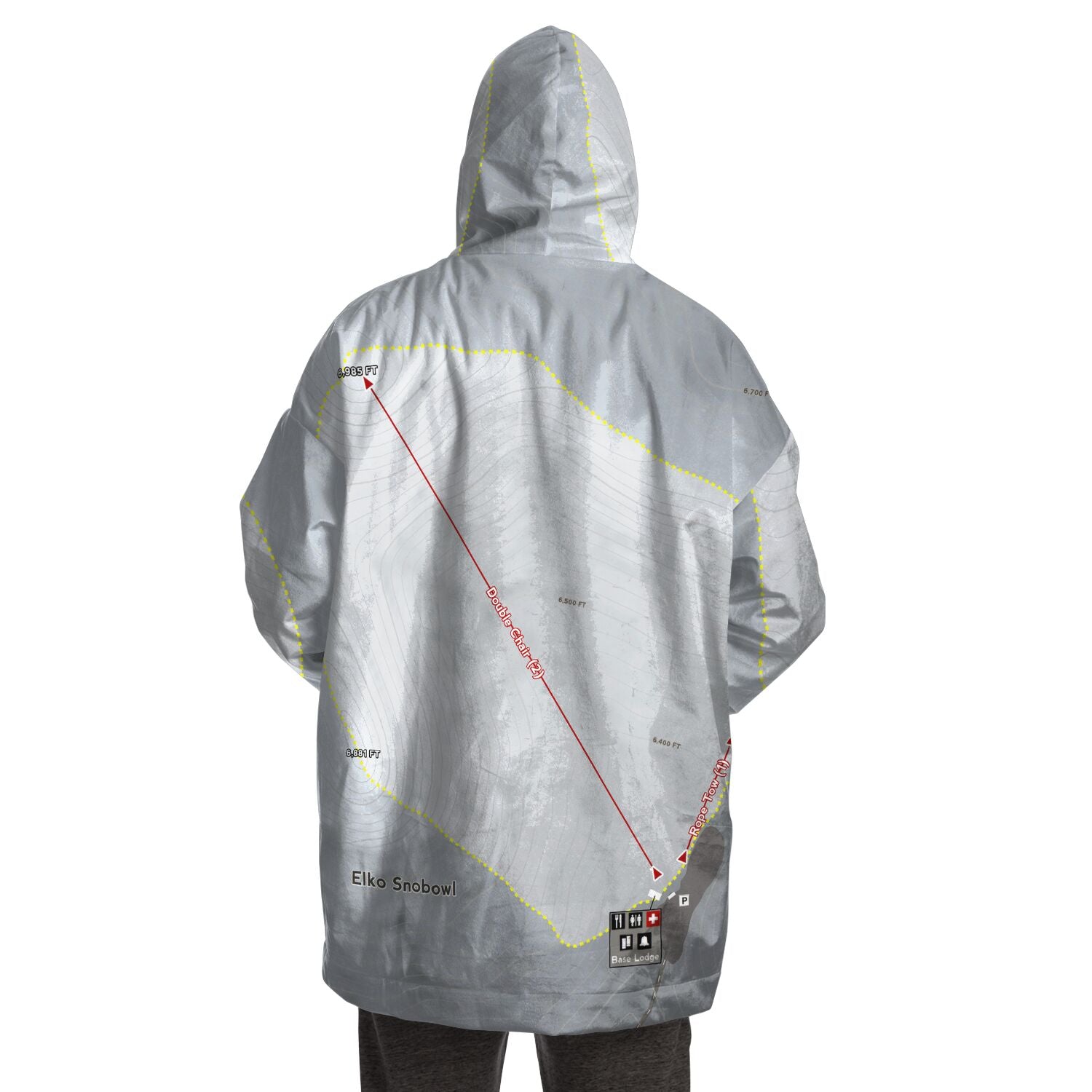 Elko Snobowl, Nevada Ski Trail Map - Snug Hoodie